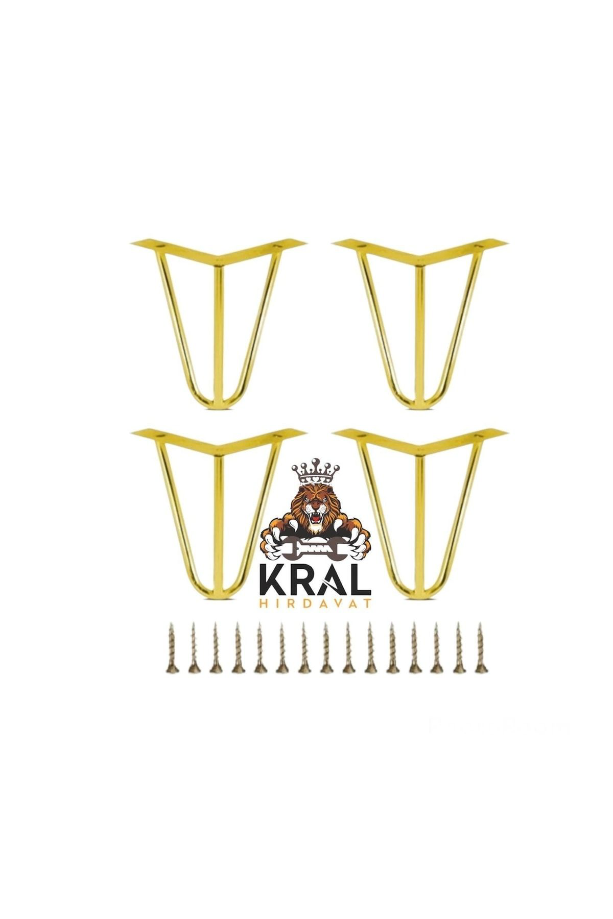 Kral Hirdavat Mil Metal Sari Mobilya Ayaği 15 Cm Çok Amaçli Ayak, Koltuk, Tv Ün