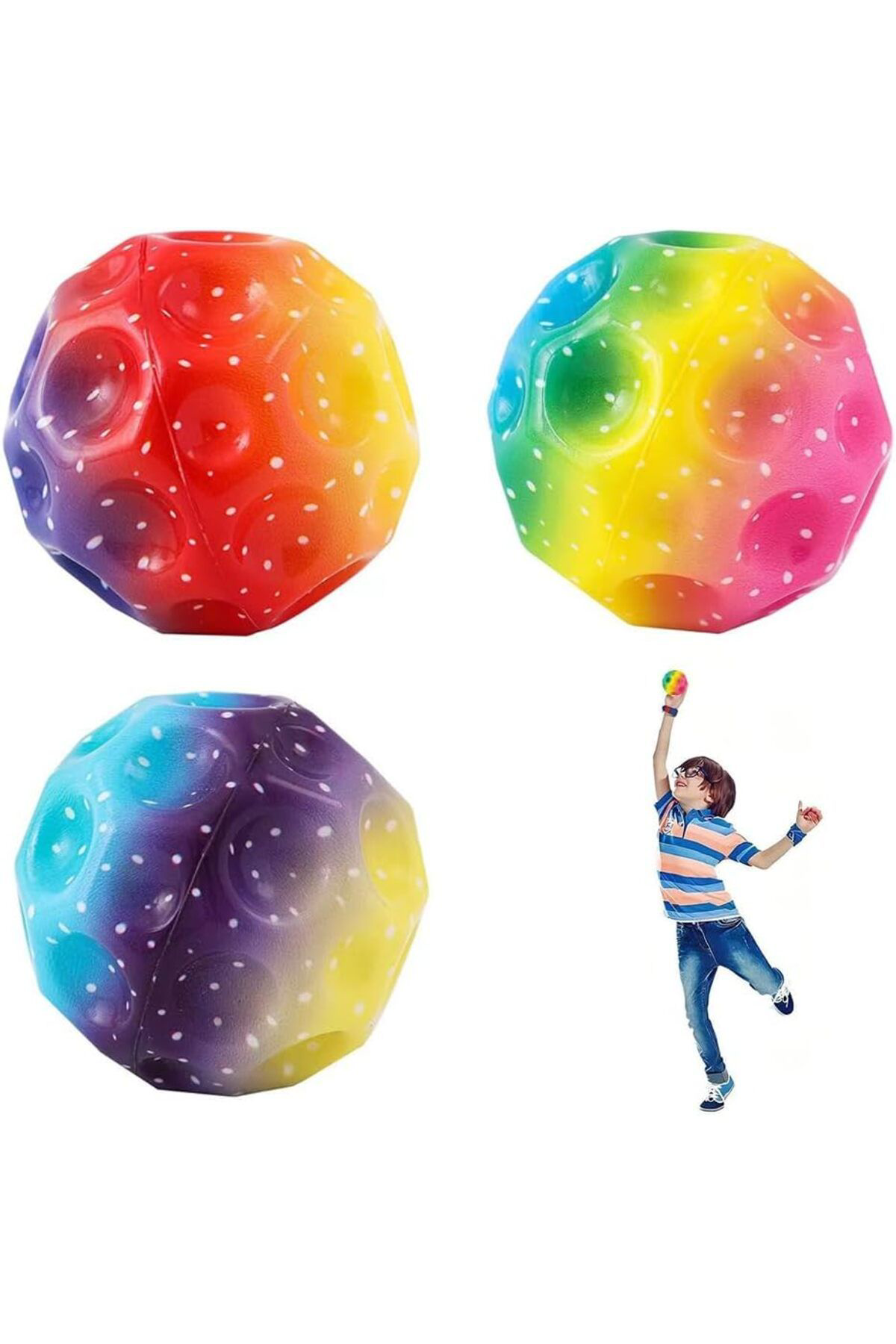 Milkyadatoys Milky Ada Toys Bouncing Topu, Kauçuktan Ziplayan Toplar, Süper Yü
