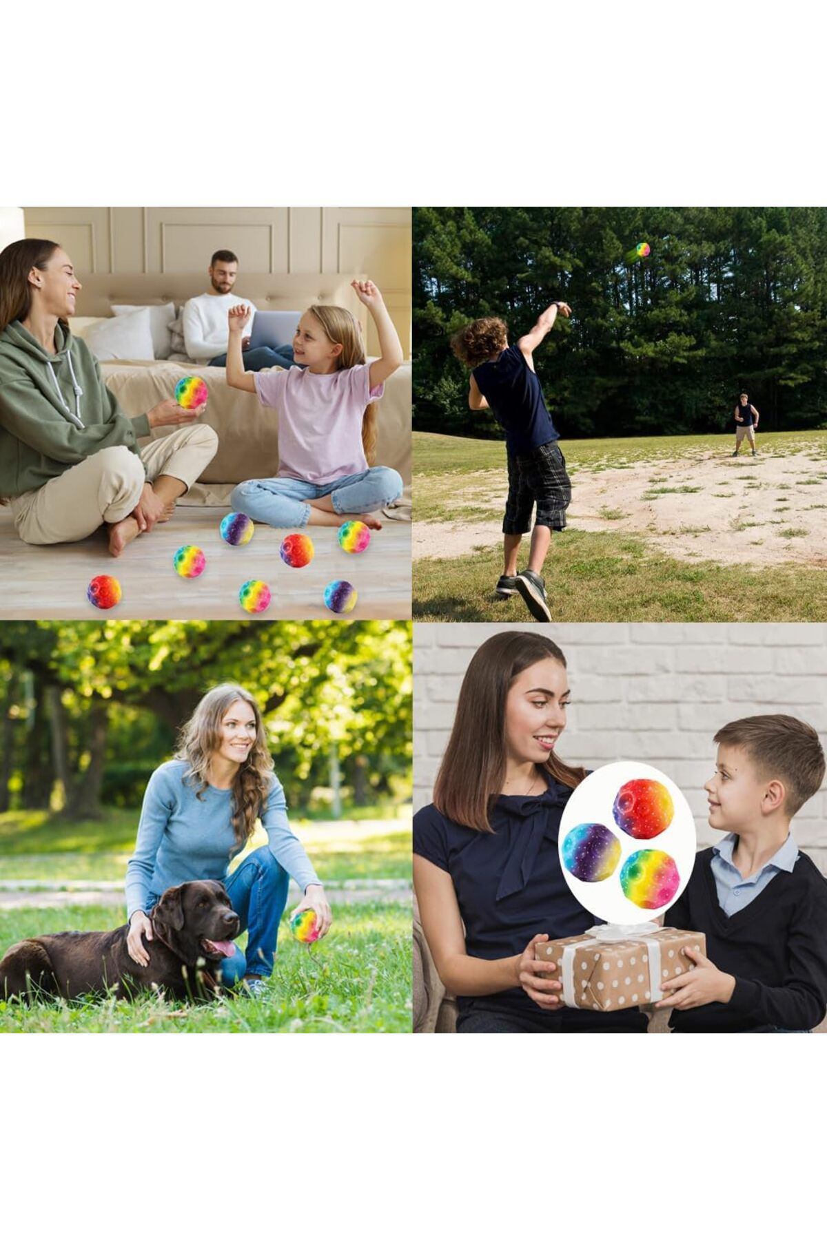 Milkyadatoys Milky Ada Toys Bouncing Topu, Kauçuktan Ziplayan Toplar, Süper Yü