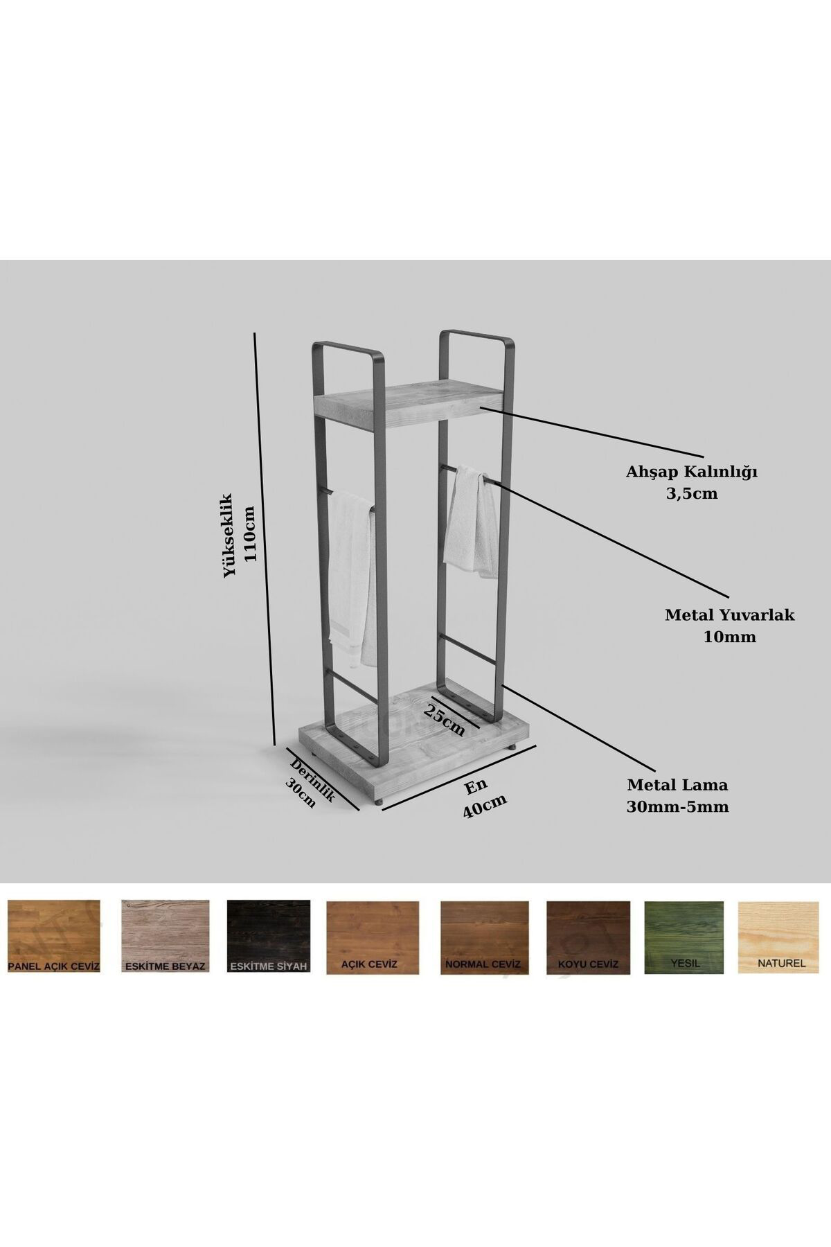 Nt Concept Mina Doğal Ahşap Hilton 3'Lü Set 70Cm'lik