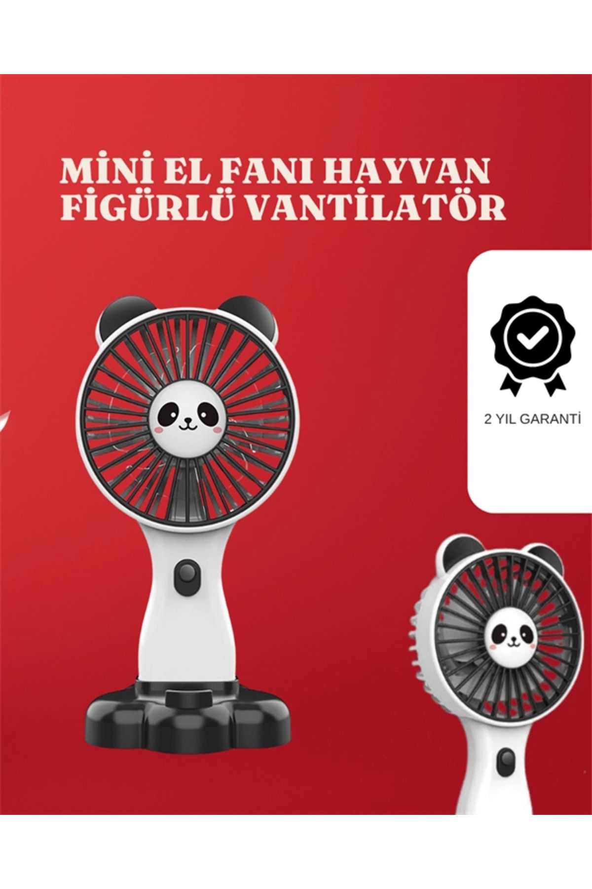Pamiravm Mini Fan Hayvan Figürlü – Şarj Edilebilir Taşinabilir El Vantilat