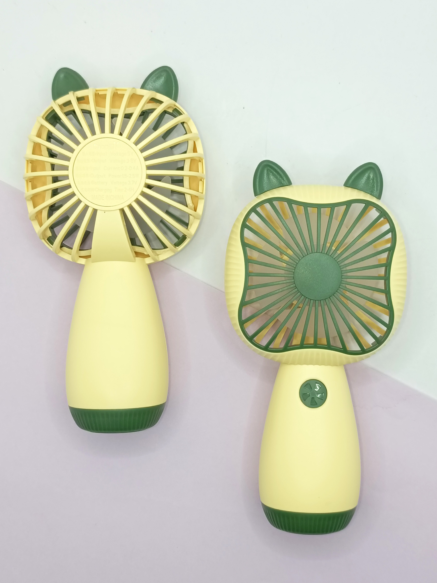 Limmy Mini Fan Kedi Model Fan Şarj Edilebilir El Fani Vantilatör - Yeşi