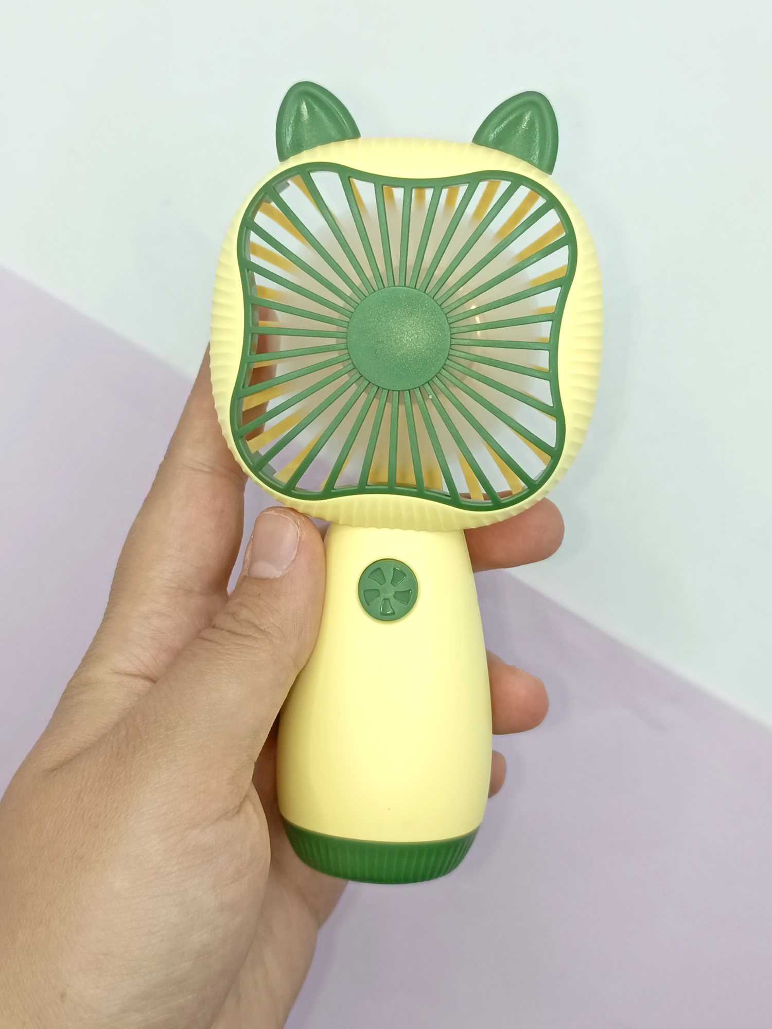 Limmy Mini Fan Kedi Model Fan Şarj Edilebilir El Fani Vantilatör - Yeşi