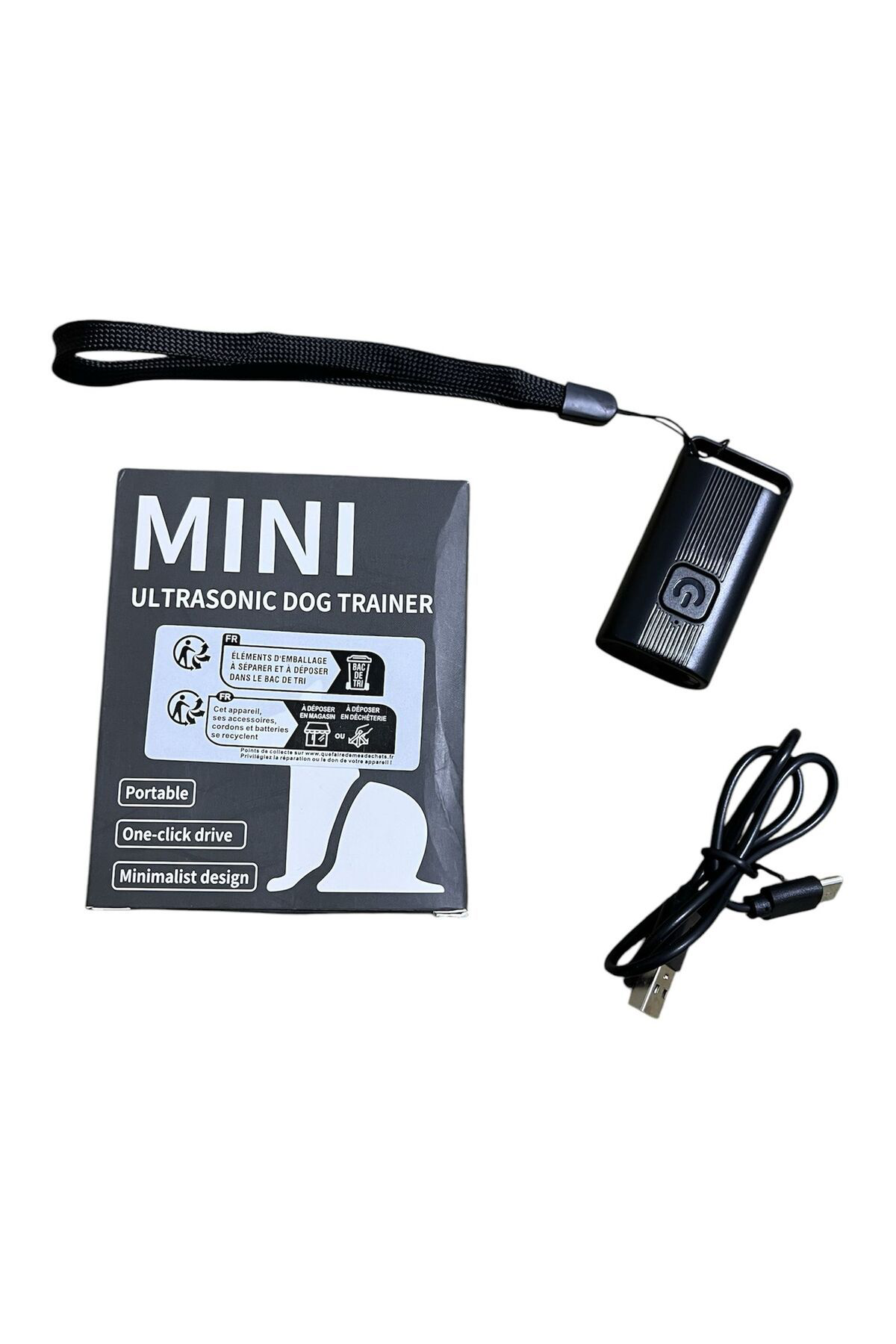 Ekvet Mini Ultrasonik Köpek Kovucu, Şarj Edilebilir, Usb Şarji İle, Siy