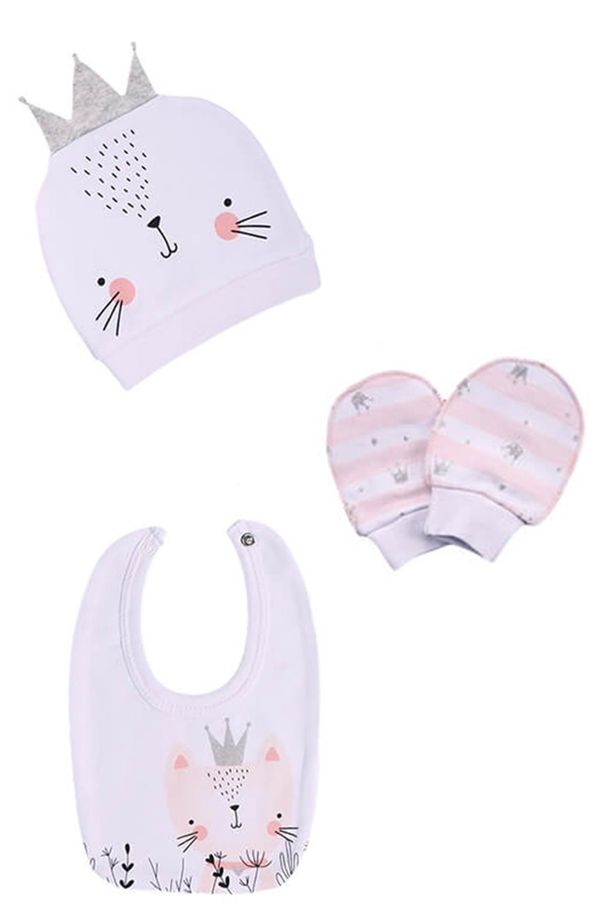 Dear Enika Miniworld Kiz Bebek Kedi Temali Pembe 0-3 Ay 5'Li Hastane Çikiş T