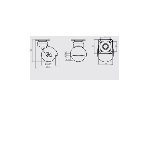 Gürçay Hirdavat Mobilya Tekeri Döner Krom H60mm (4 Adet)