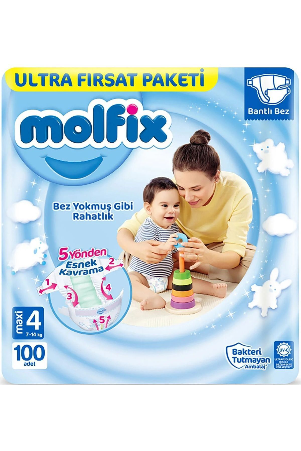 Molfix  Bebek Bezi Ultra Firsat Paketi Maxi 4 No 100 Lü