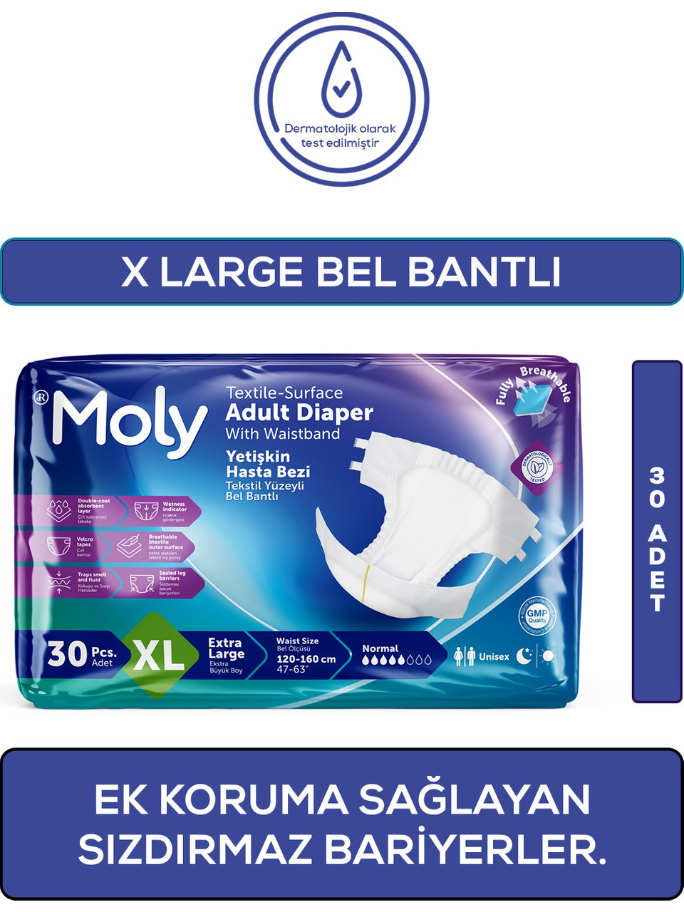 Moly  Bel Bantli Hasta Bezi Xl 30'Lu