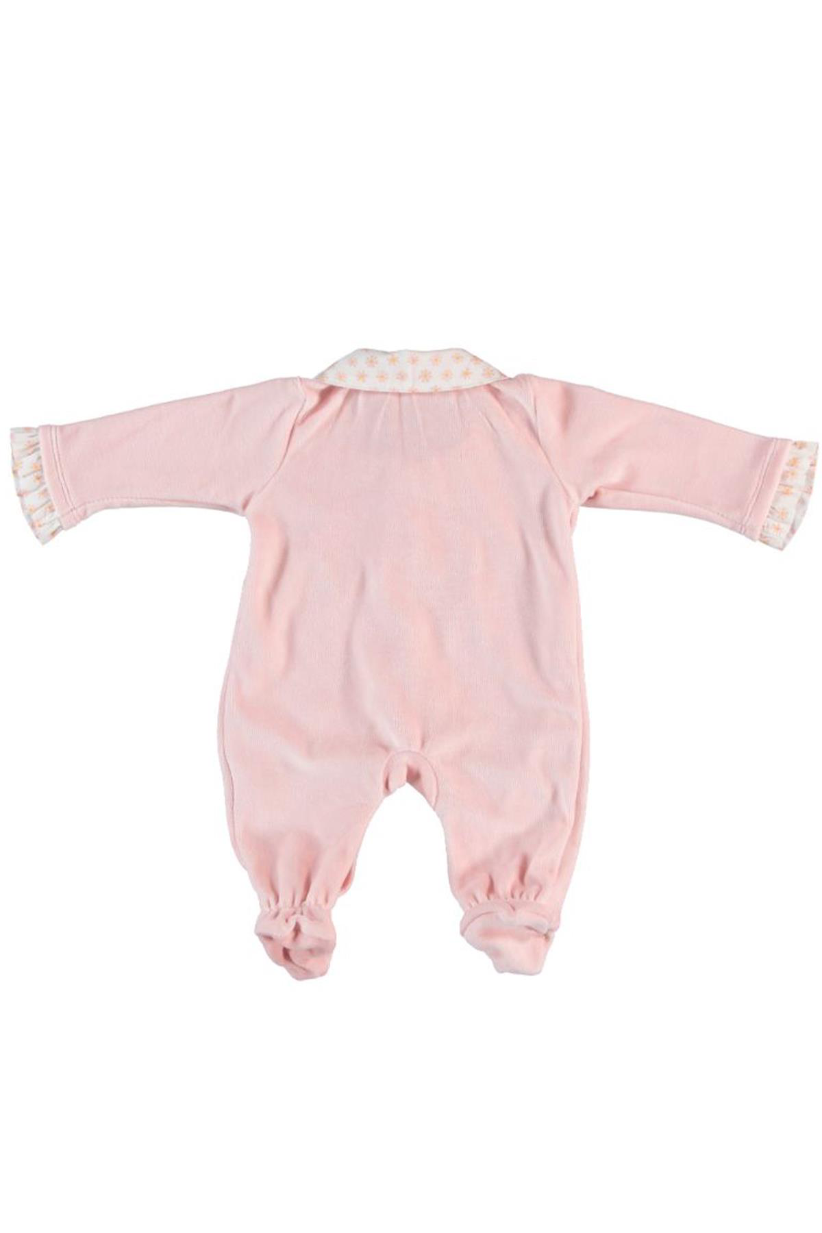 Dear Enika Monaroza Kiz Bebek Pembe Yaka Detayli Bebek Tulum 7572