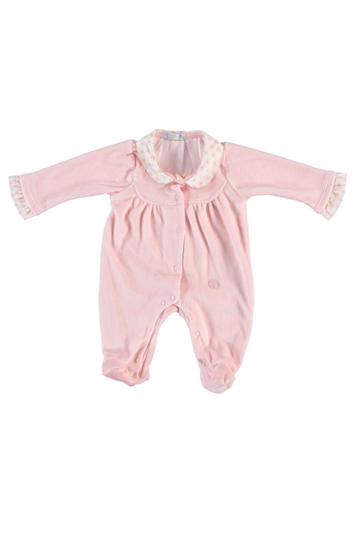 Dear Enika Monaroza Kiz Bebek Pembe Yaka Detayli Bebek Tulum 7572