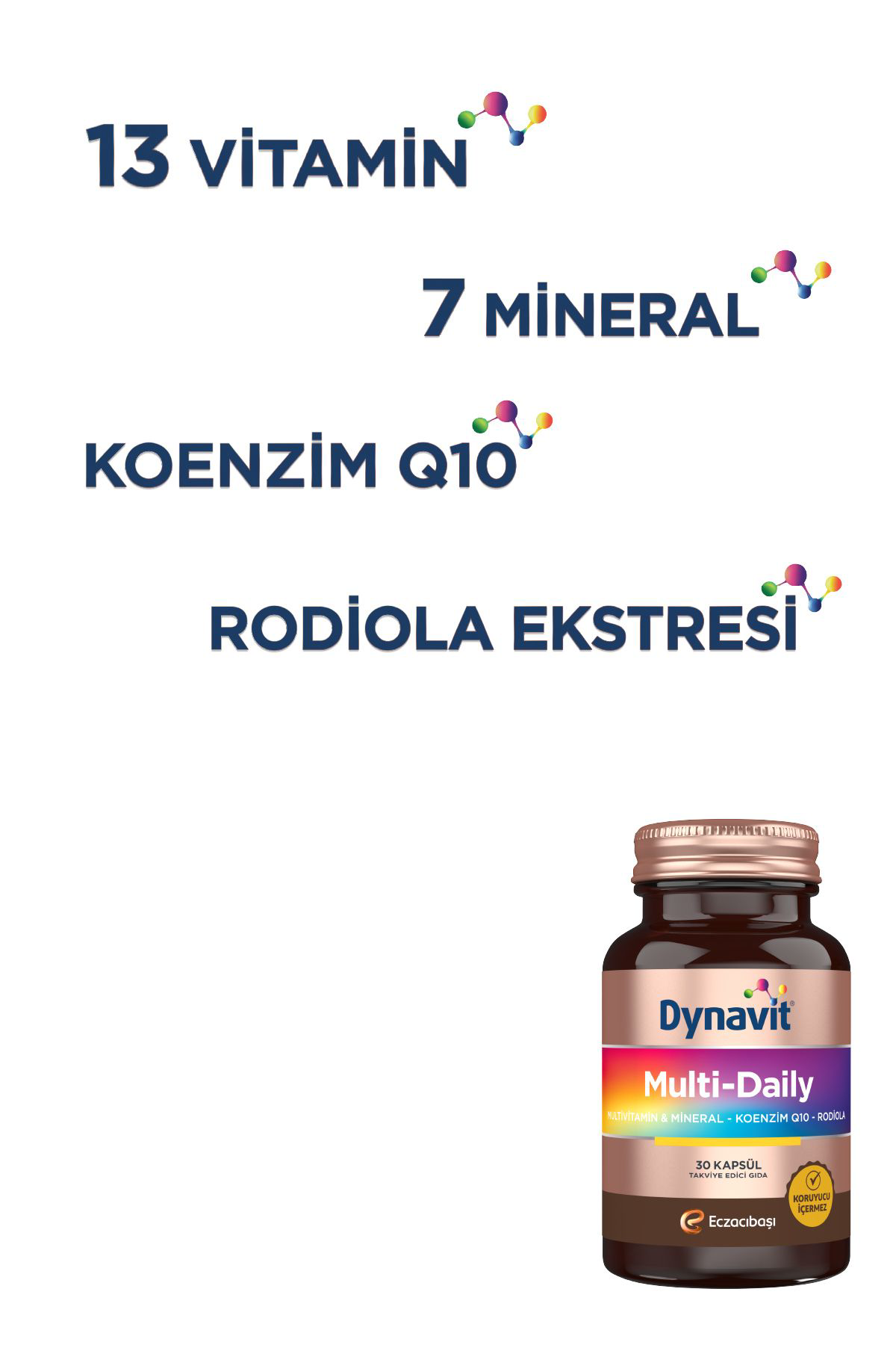 Dynavit Multi-Daily 30 Kapsül - Koenzim Q10, Rhodiola Ekstresi, Multivita