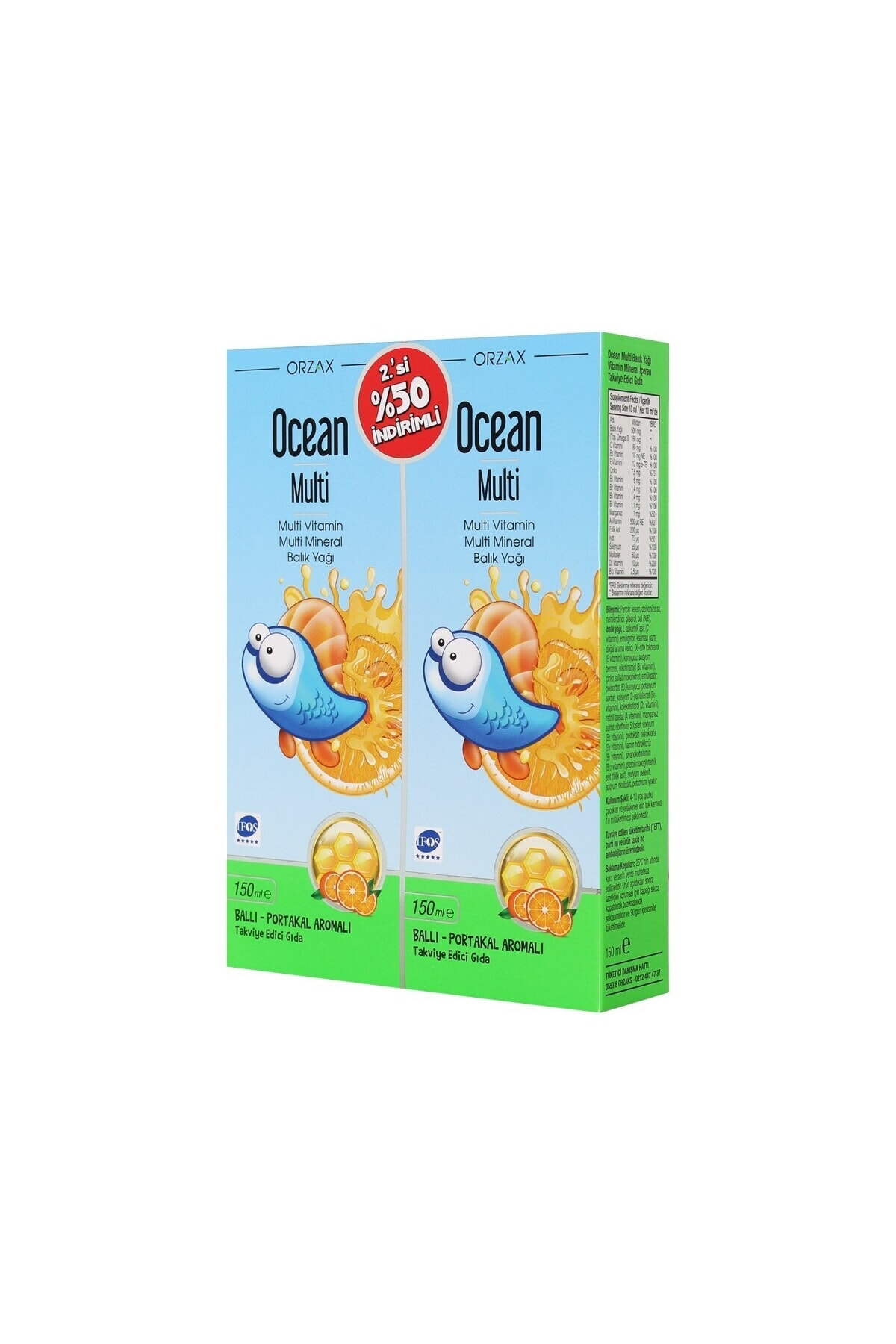 Ocean Multi Şurup Balli Portakal Aromali Balik Yaği 2. Si %50