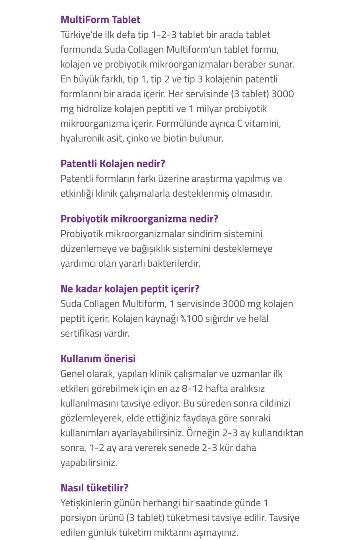 Suda Vitamin Multiform Kolajen 90 Tablet 2'Li Avantaj Paketi