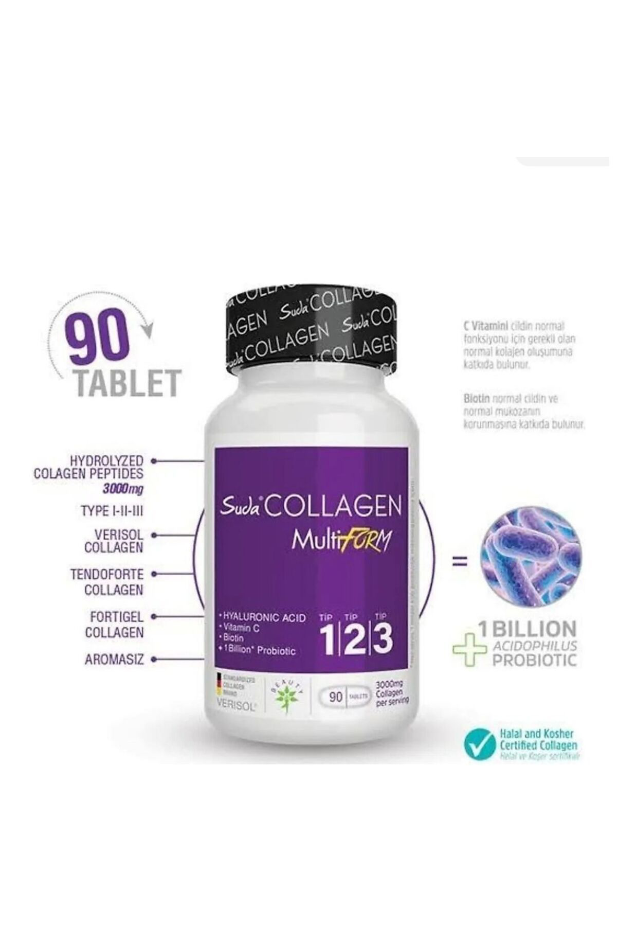Suda Vitamin Multiform Kolajen 90 Tablet 2'Li Avantaj Paketi