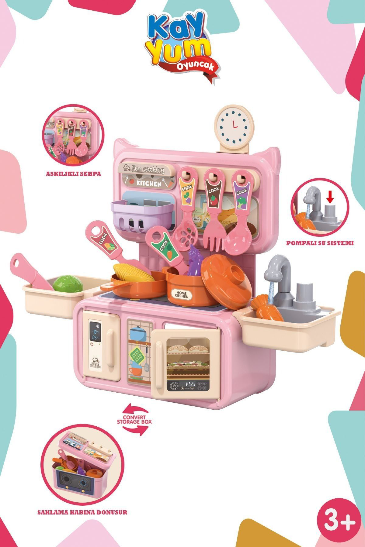 Oyuncak Store Musluklu Sulu Mini Mutfak Seti Mutfak Oyuncaği