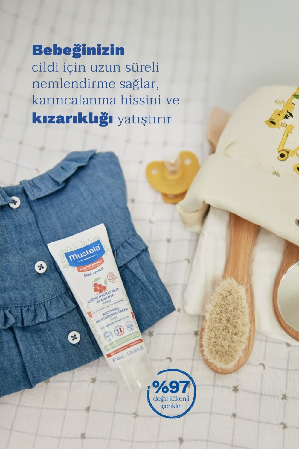 Mustela  Çok Hassas Ciltler İçin Rahatlatici Nemlendirici Bebek Yü