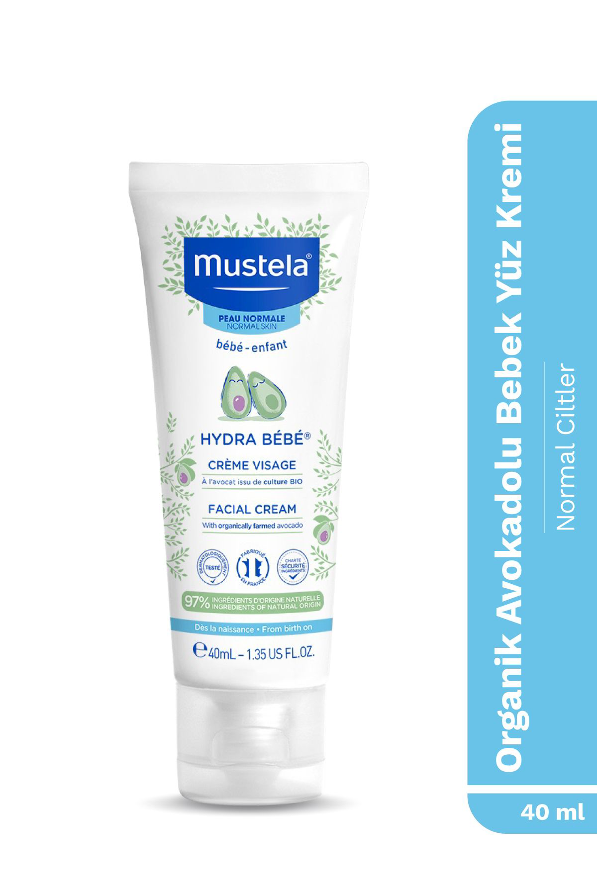 Mustela  Hydra Bebe Organik Avokadolu Bebek Yüz Kremi 40 Ml
