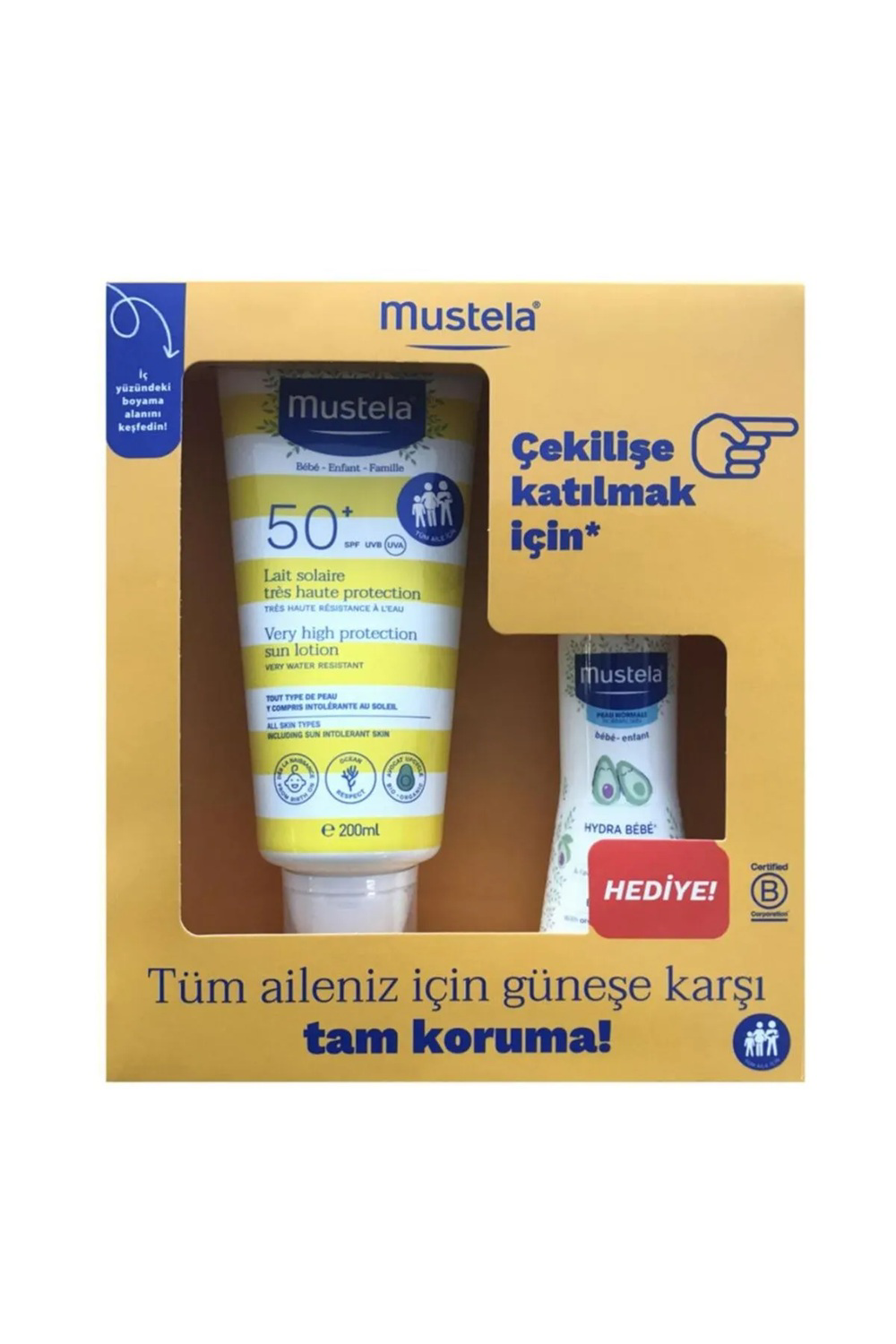 Mustela  Spf50+ Çok Yüksek Koruma Faktörlü Güneş Losyonu 200Ml + H