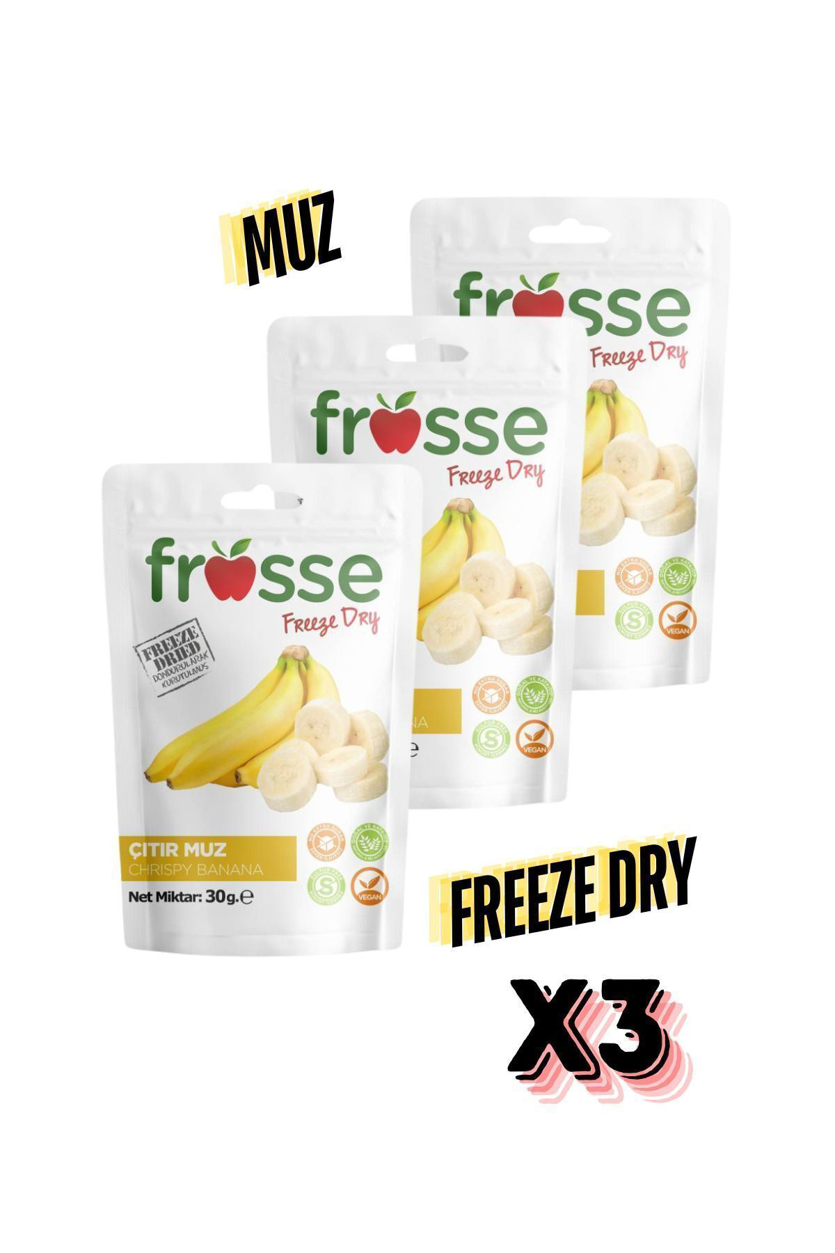 Frosse Muz Kitiri - Freeze Dried - Üretici Firmadan Dondurularak Kurutul