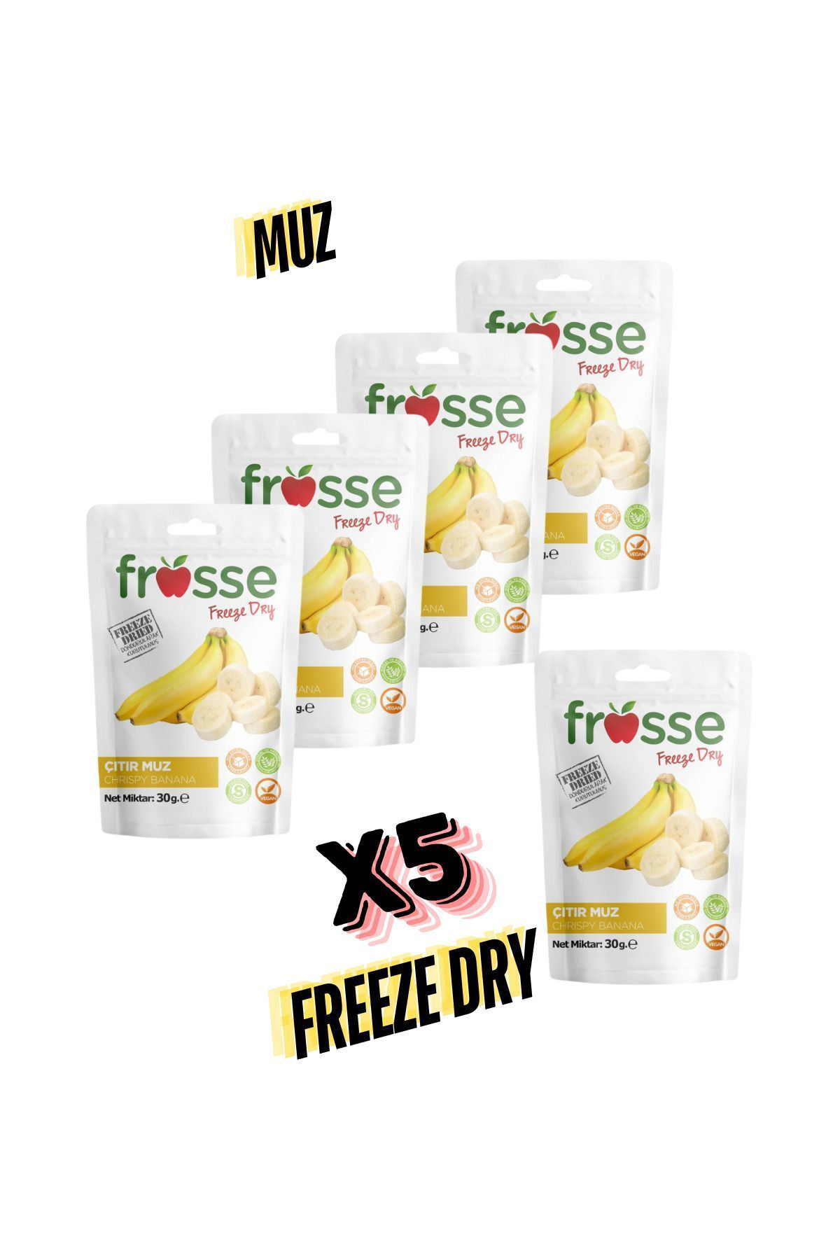 Frosse Muz Kitiri - Freeze Dried - Üretici Firmadan Dondurularak Kurutul