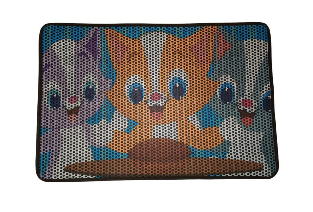 Nanbell  Büyük Elekli Çift Katli Kedi Kumu Paspasi 75X59 Cm Desenl