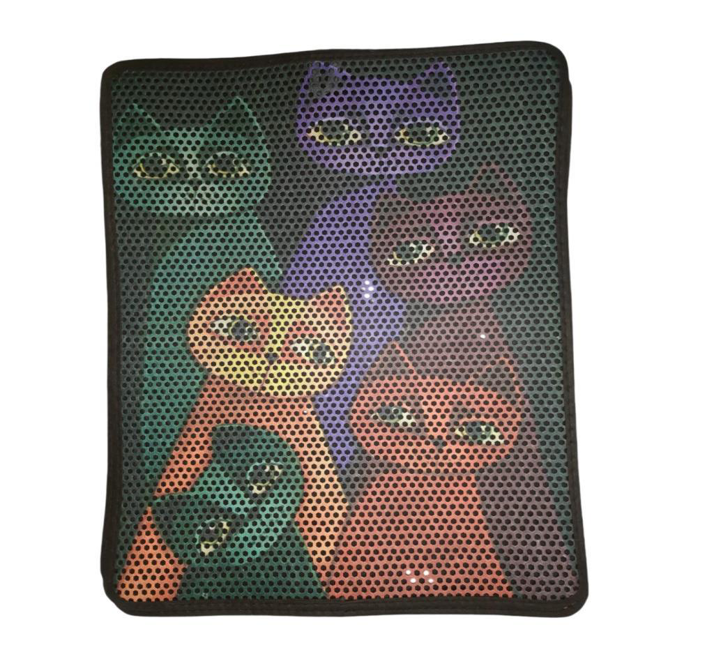 Nanbell  Büyük Elekli Çift Katli Kedi Kumu Paspasi 75X59 Cm Desenl