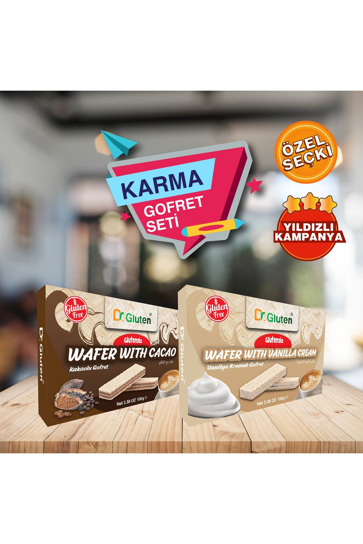 Dr.Gluten Naturpy Gofretler (Kakaolu, Vanilyali) Özel Seçki Karma Gofret Se