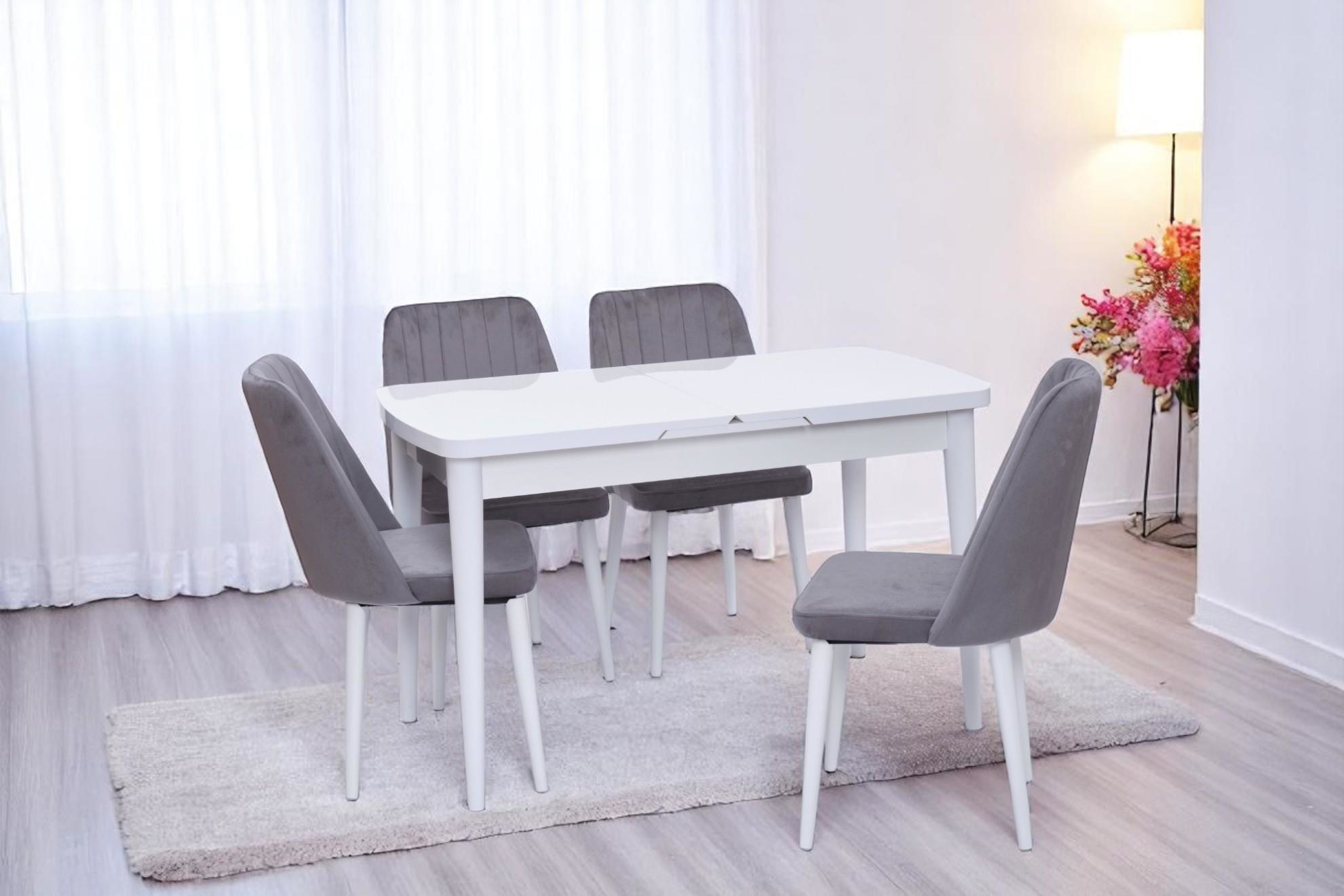 Erezogullari Mobilya Nehir Milano Mdf Lak Panel Açilir Mutfak Masa Takimi 75X130cm