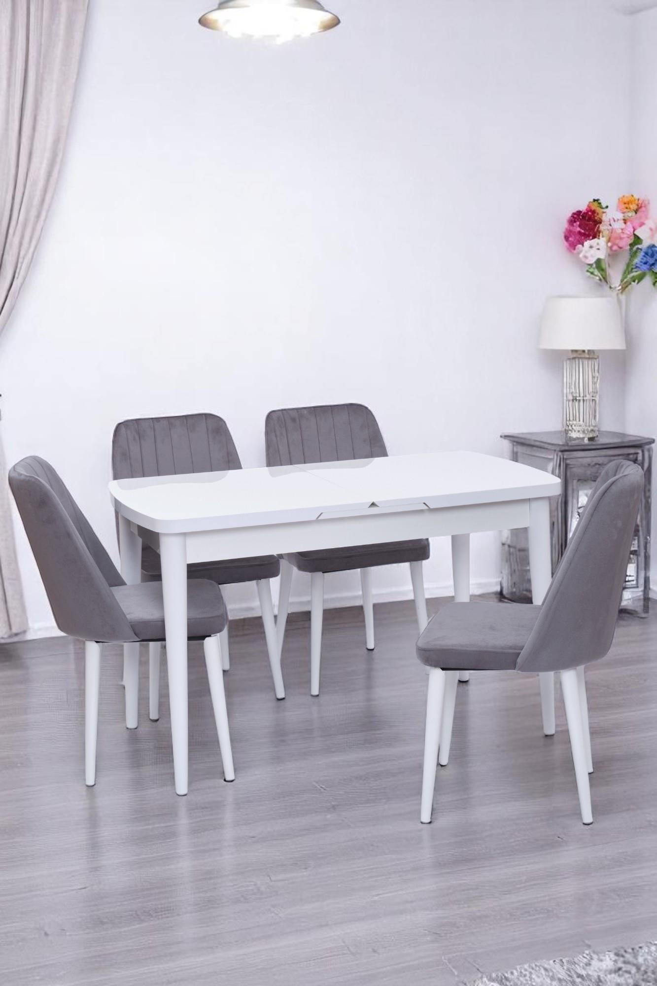Erezogullari Mobilya Nehir Milano Mdf Lak Panel Açilir Mutfak Masa Takimi 75X130cm