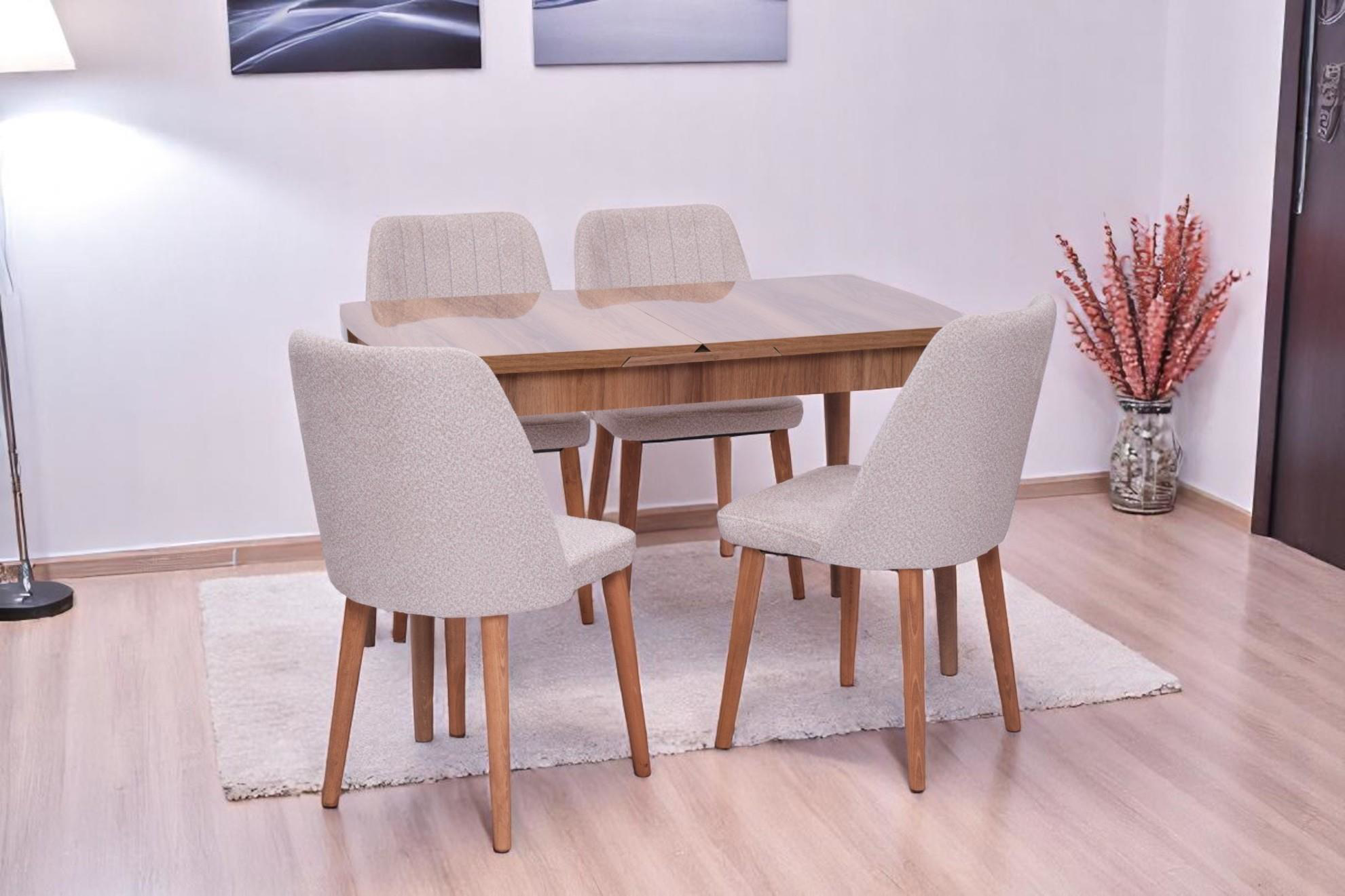 Erezogullari Mobilya Nehir Milano Mdf Lak Panel Açilir Mutfak Masa Takimi 75X130cm