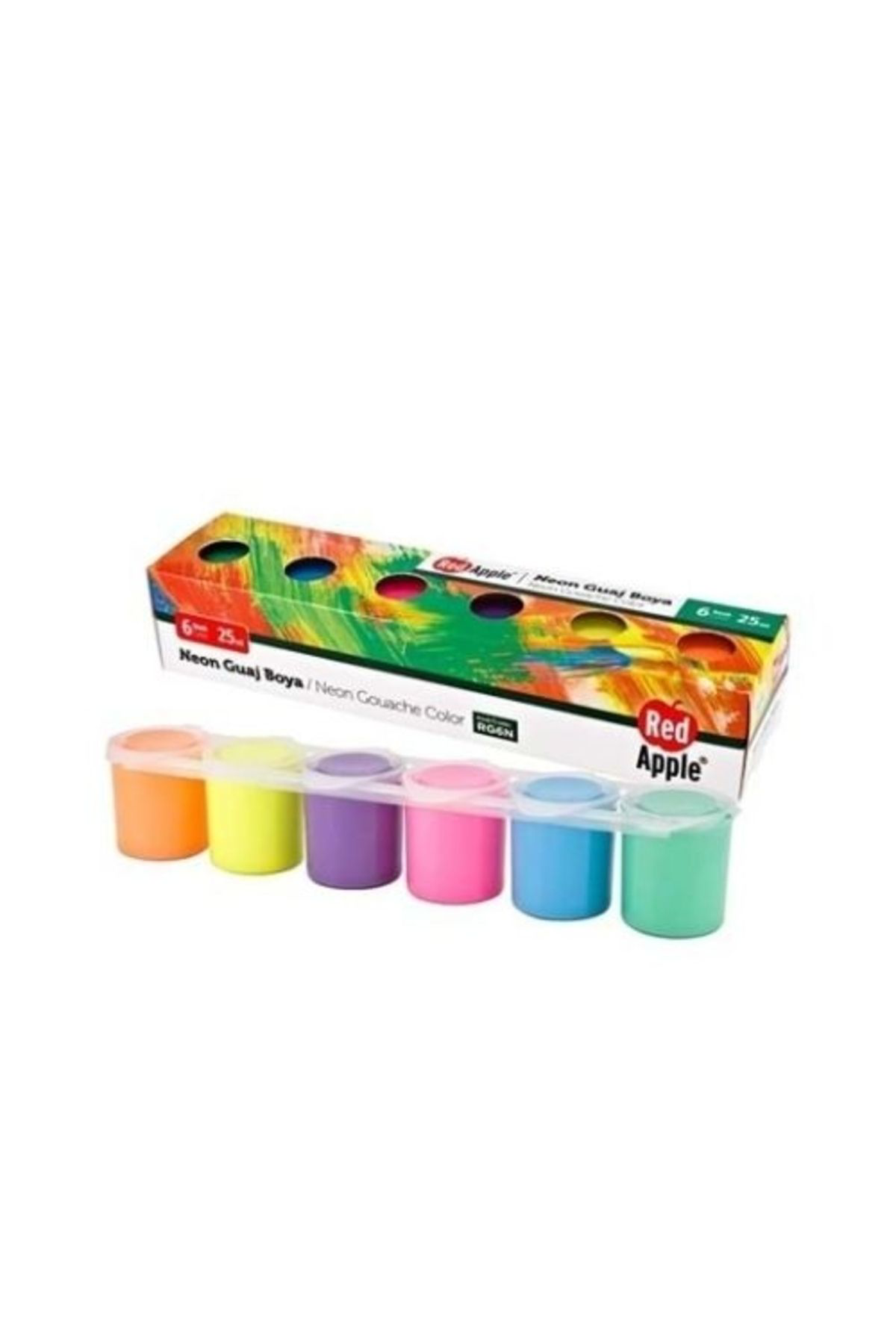 Red Apple Neon Guaj Boya 6 Renk X 25 Ml Sirali Set