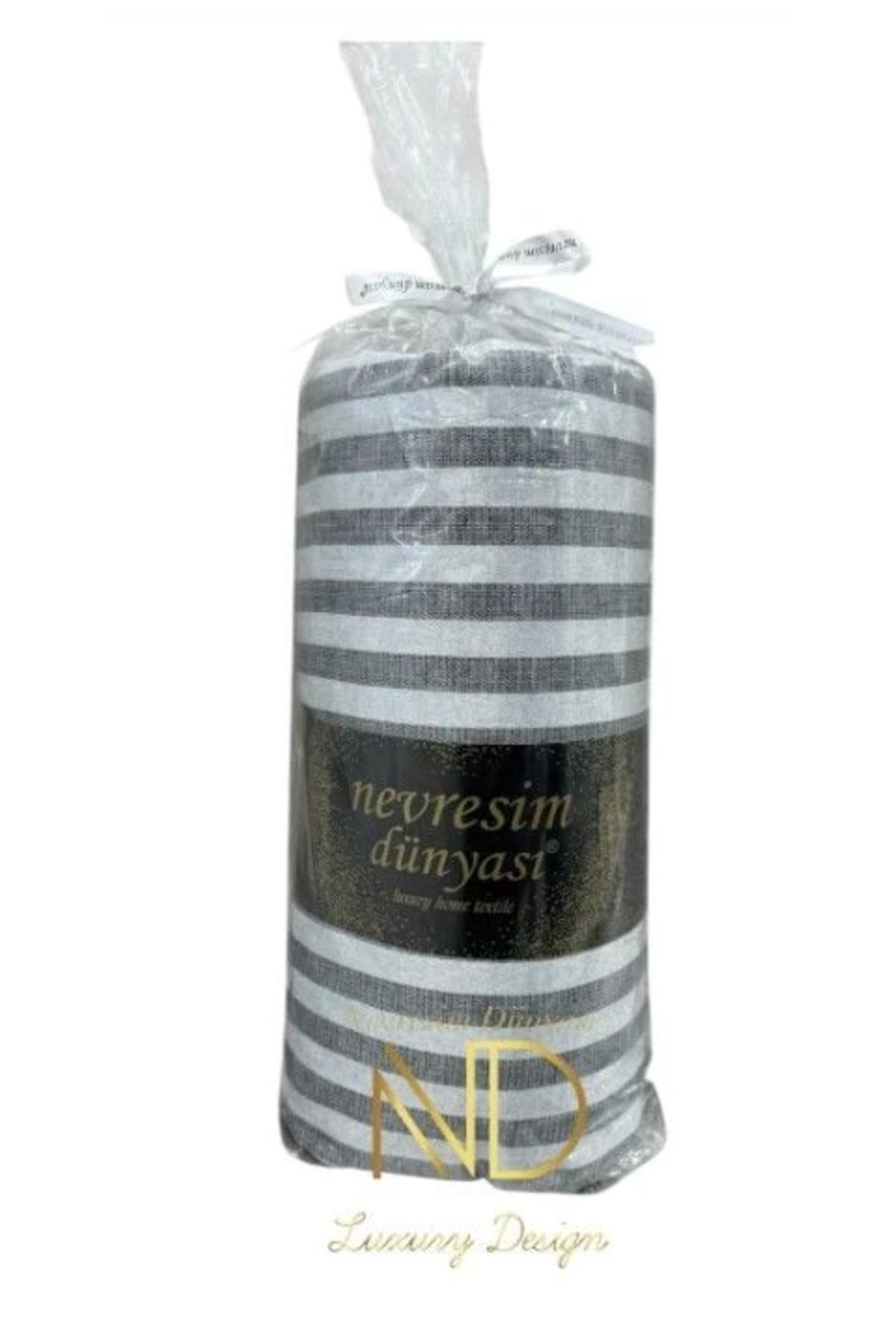 Yusuftex Nevresim Dünyasi Çizgili Çift Kişilik Fitted Micro Saten Çarşaf V