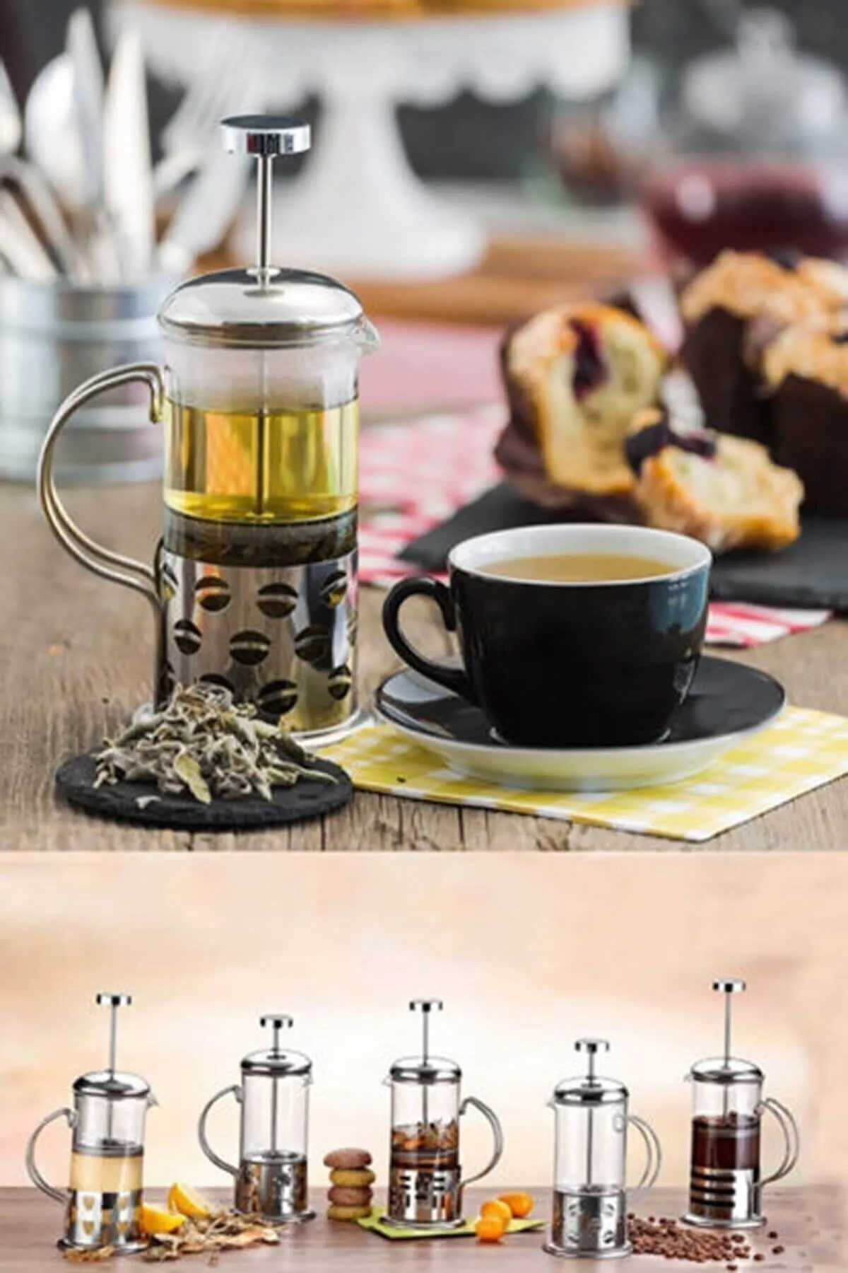 Just Cheap Store New Life 350Ml Çelik French Press Bitki Demleme Bardaği Bls Fp 35