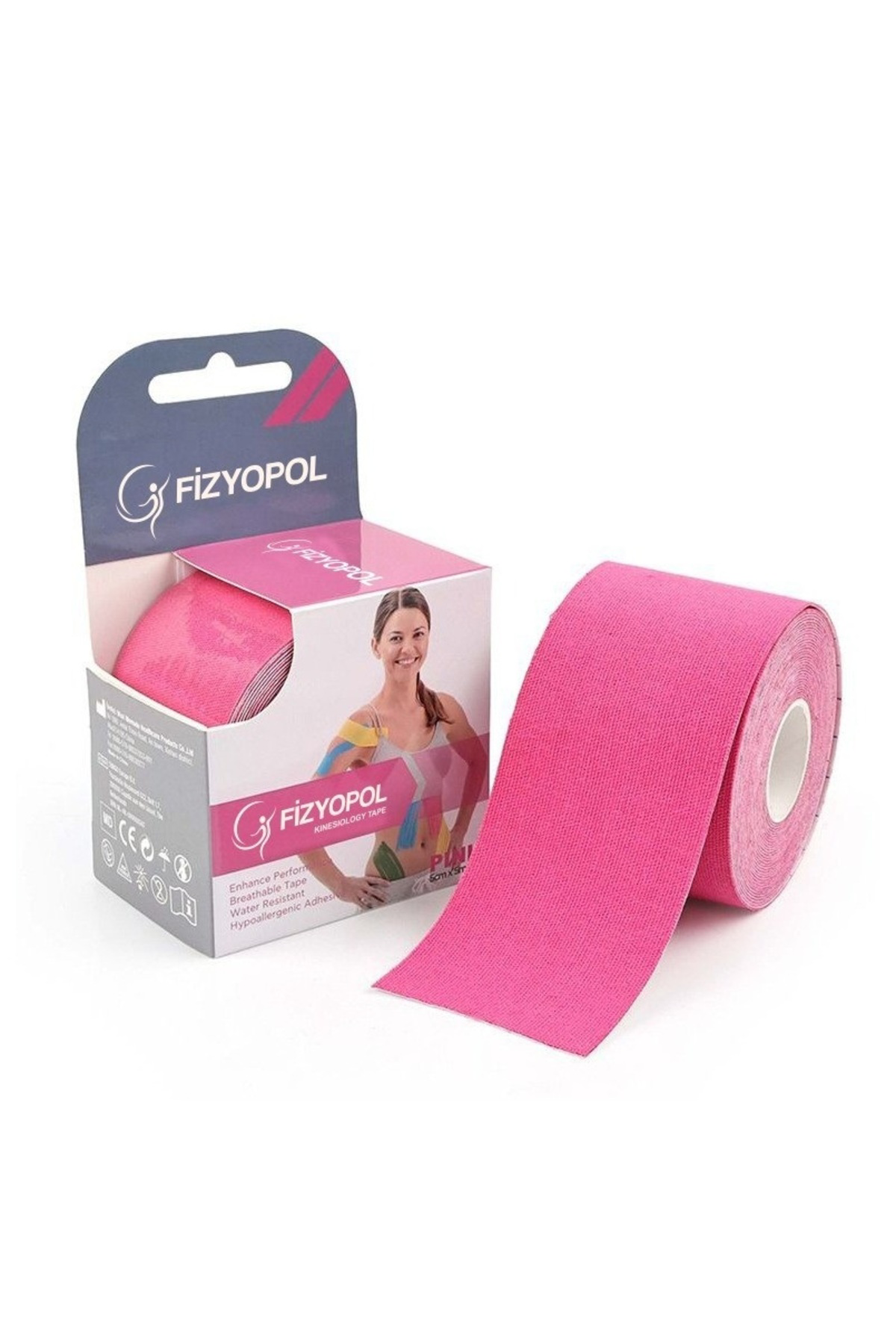 Fizyopol New Product Kinezyo Tape Band 5 Metre X 5 Cm Pembe Renk Kinesio S