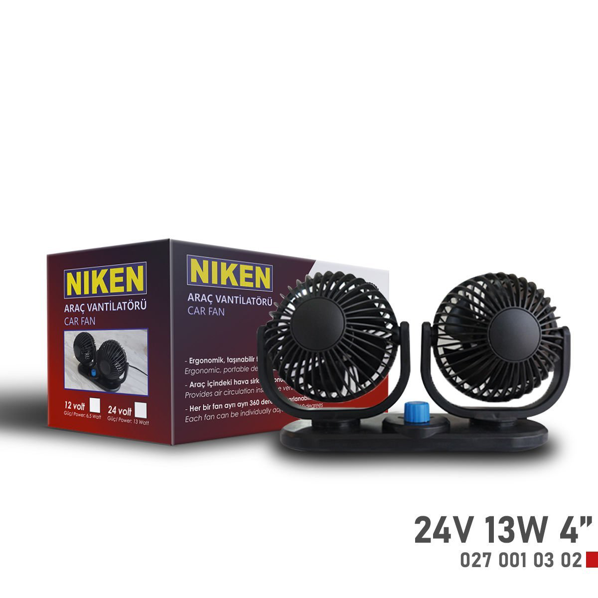 Drs Tuning Niken Küçük Çift Başli 24V Vantilatör 4 İnç 13W
