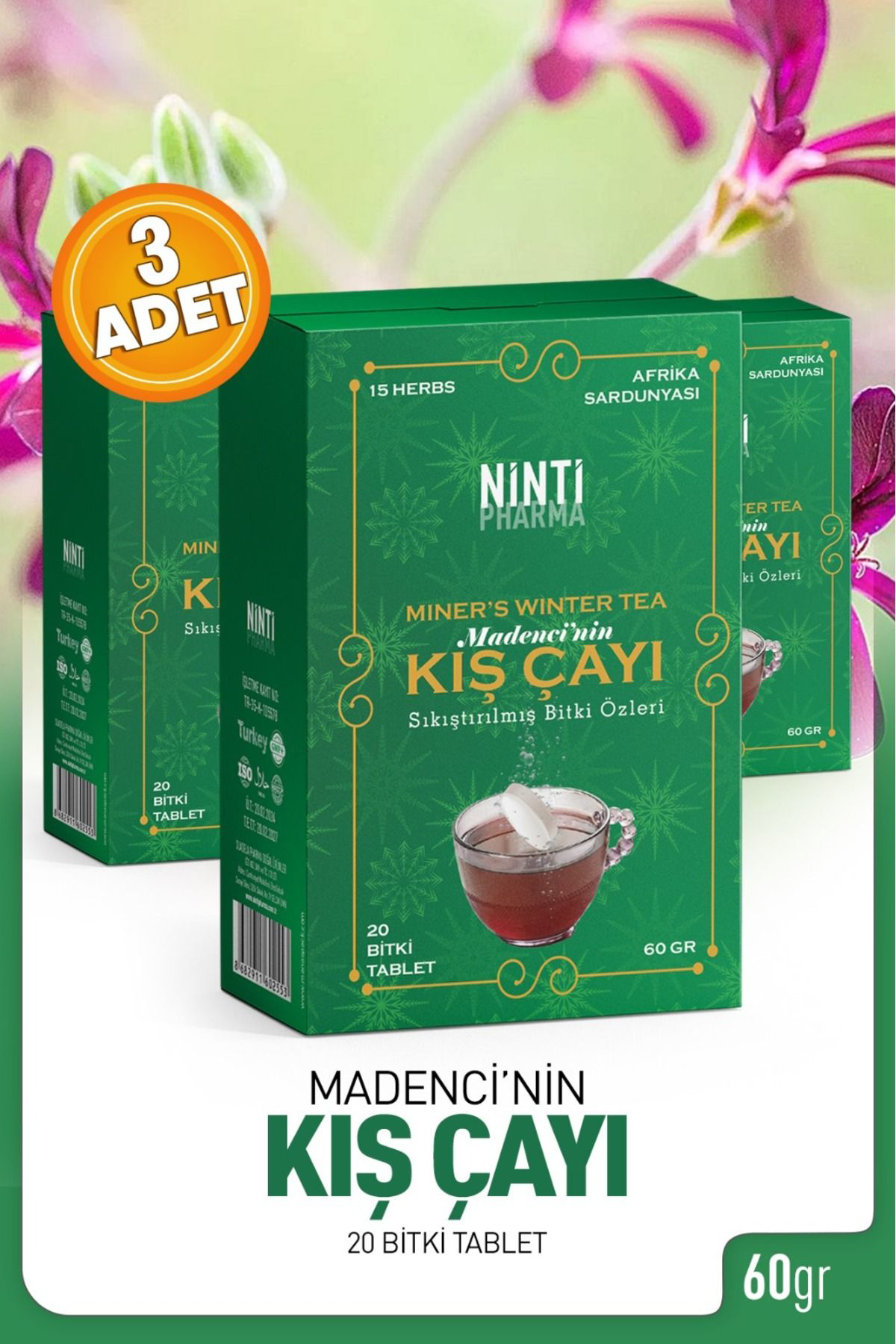 Nintipharma Ninti Pharma Madenci Kiş Çayi 180 Gram 60 Şaset
