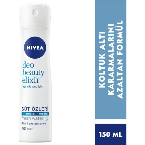 Nivea Kadın Sprey Deodorant Beauty Elixir Fresh Waterlily 48 Saat