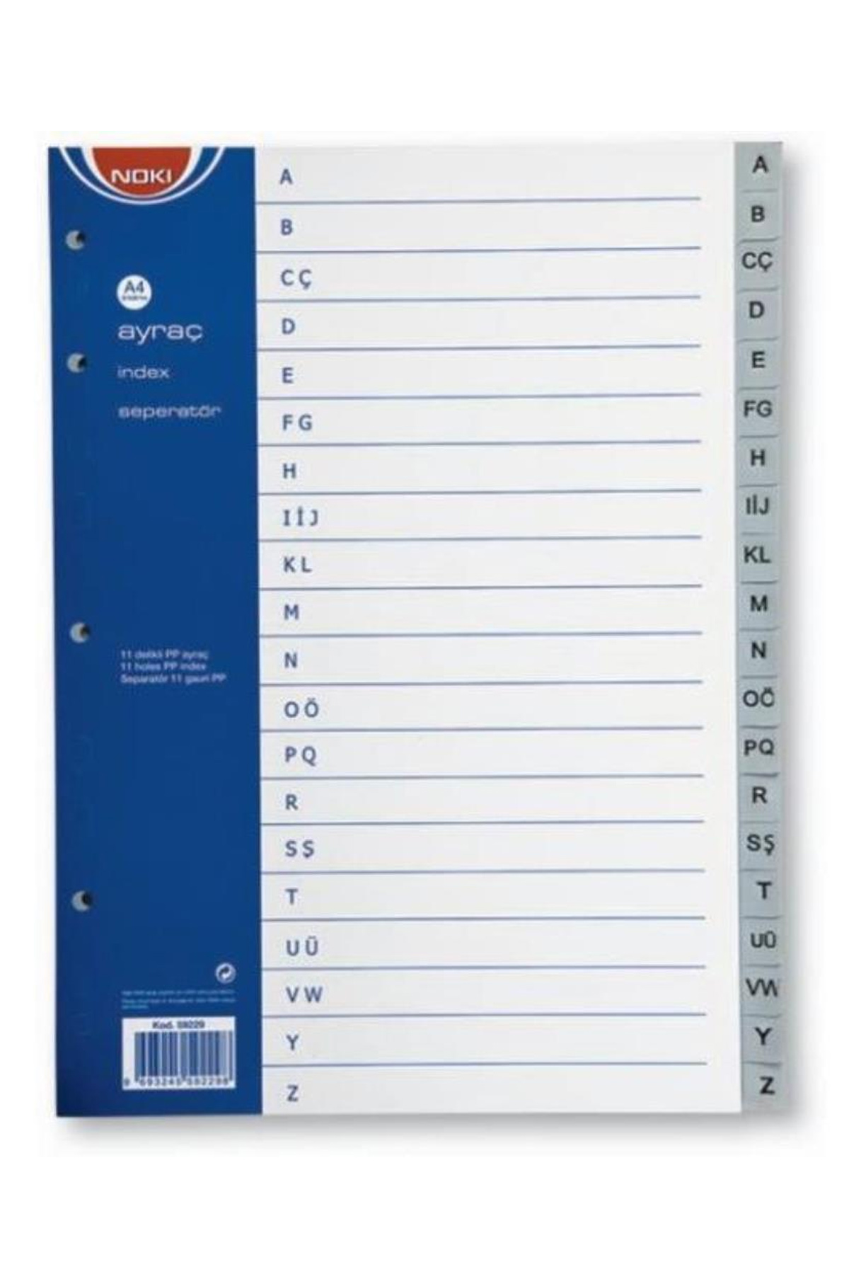 Just Cheap Store Noki Ayraç Pp A-Z Türkçe Harf