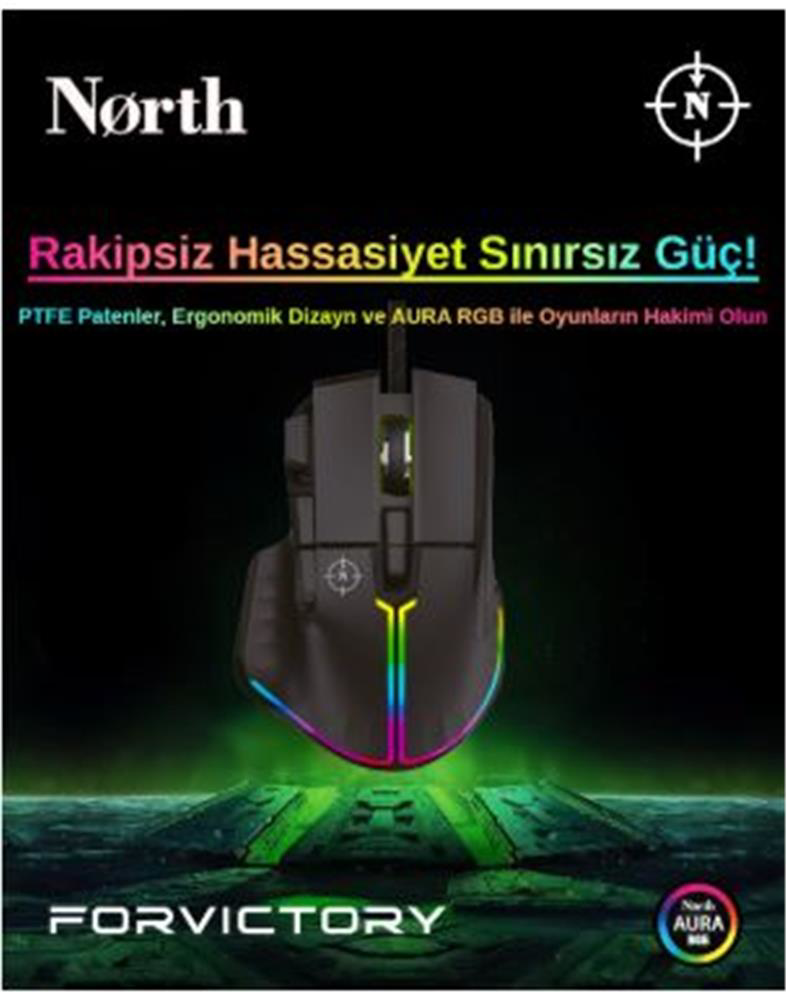 North Ragnarok RGB 12,800 DPI Profesyonel Makrolu Oyuncu Mouse