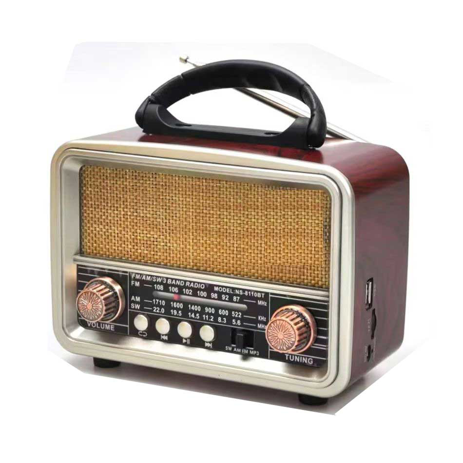 Nostaljik Görünümlü USB SD AUX Bluetooth Destekli Şarjlı Radyo RT