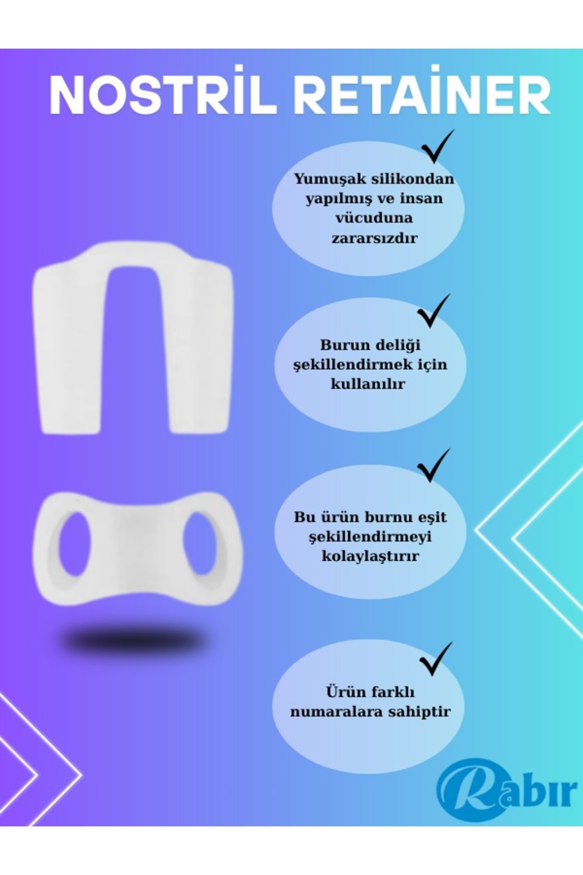 Rabir Nostril Retainer No 8 Burun Deliği Şekillendirici