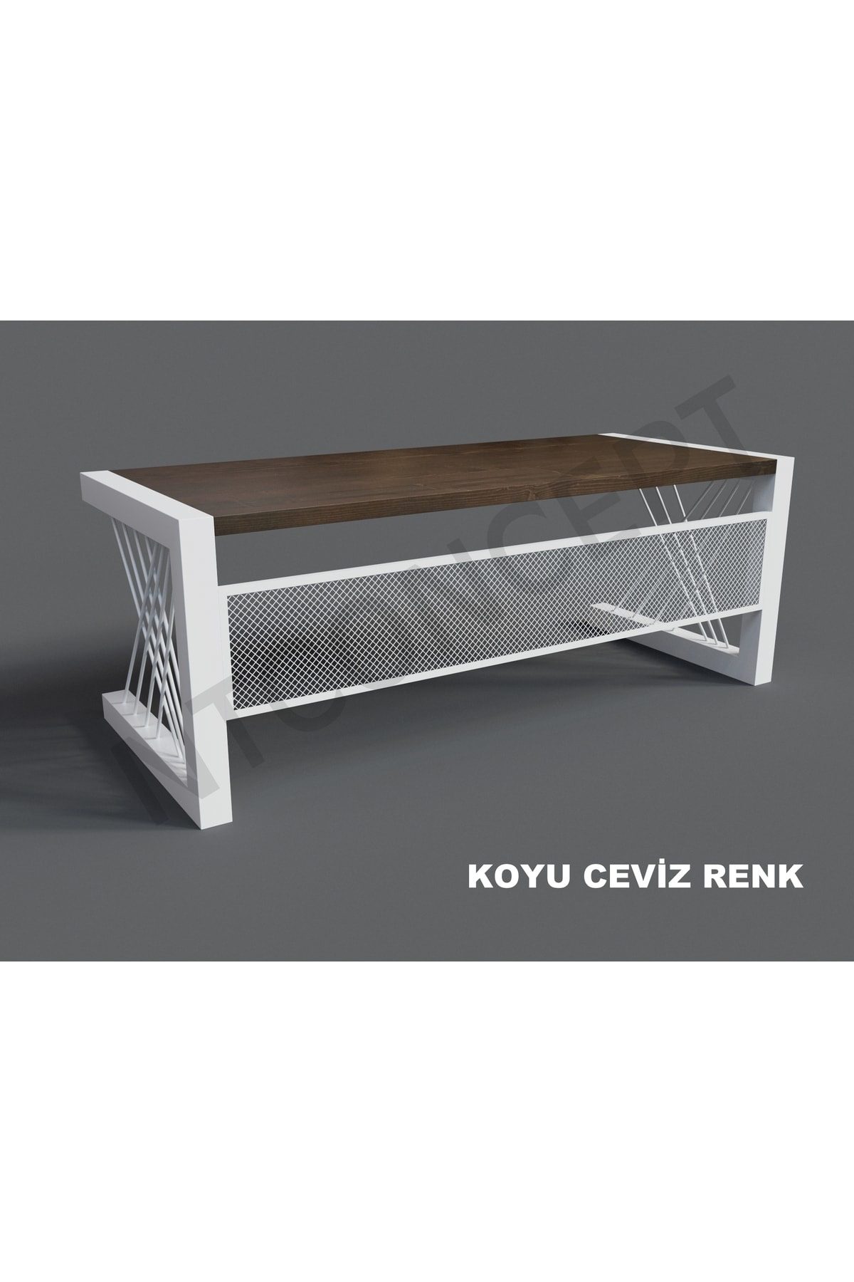 Nt Concept Ntconcept Alfa Koyu Ceviz Renk Masif Ahşap Ofis Ve Çalişma Masasi