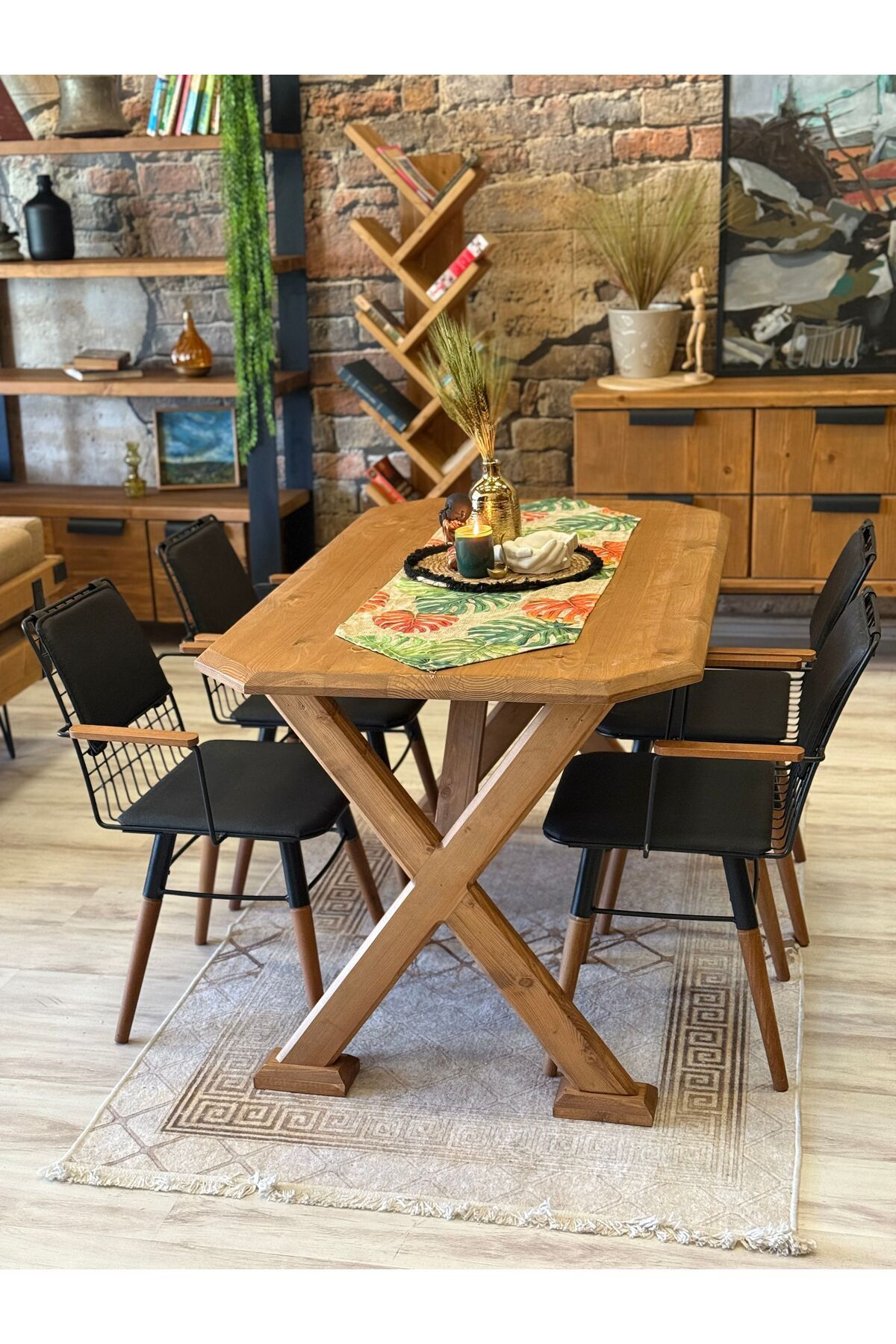Nt Concept Ntconcept Arden Doğal Ahşap Sandalyeli Masa Takimi(85Cm-150Cm Mas