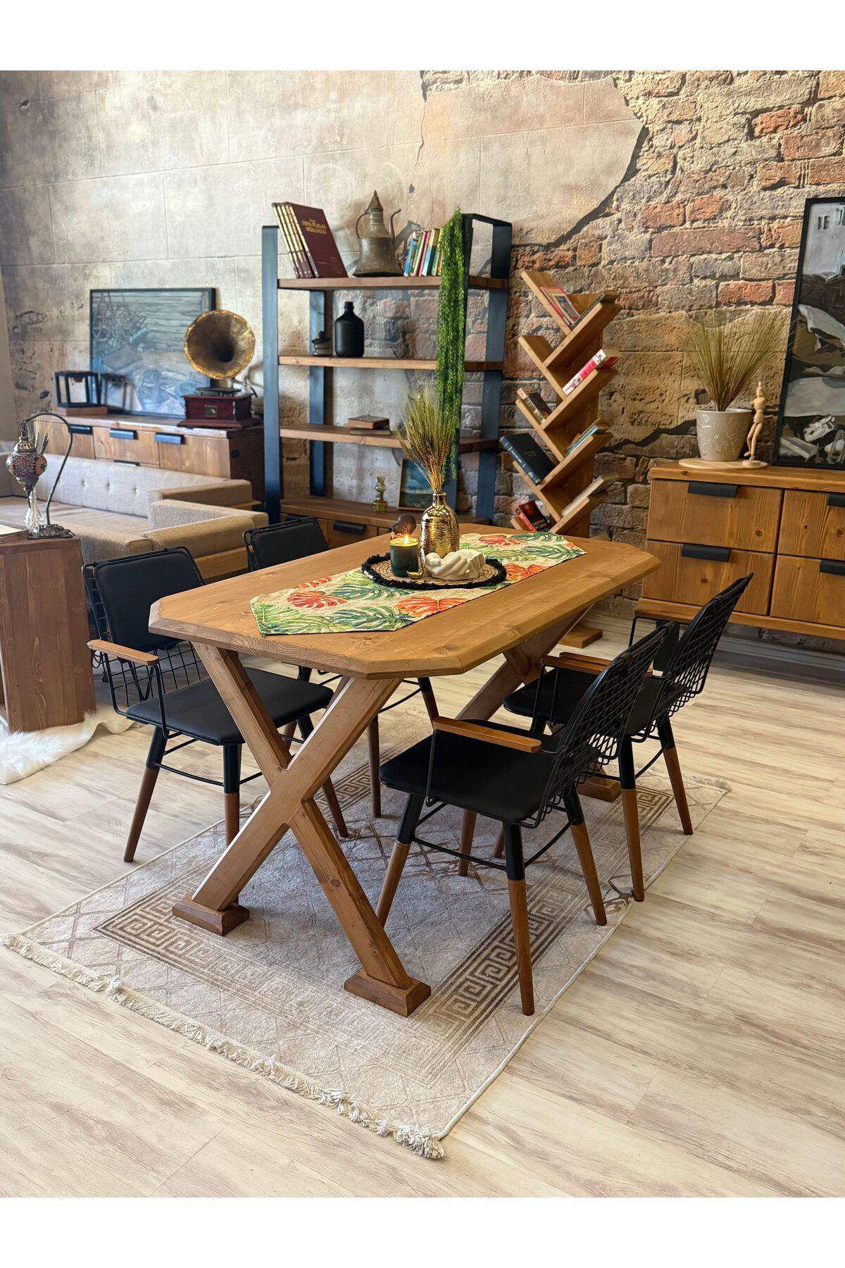 Nt Concept Ntconcept Arden Doğal Ahşap Sandalyeli Masa Takimi(85Cm-150Cm Mas