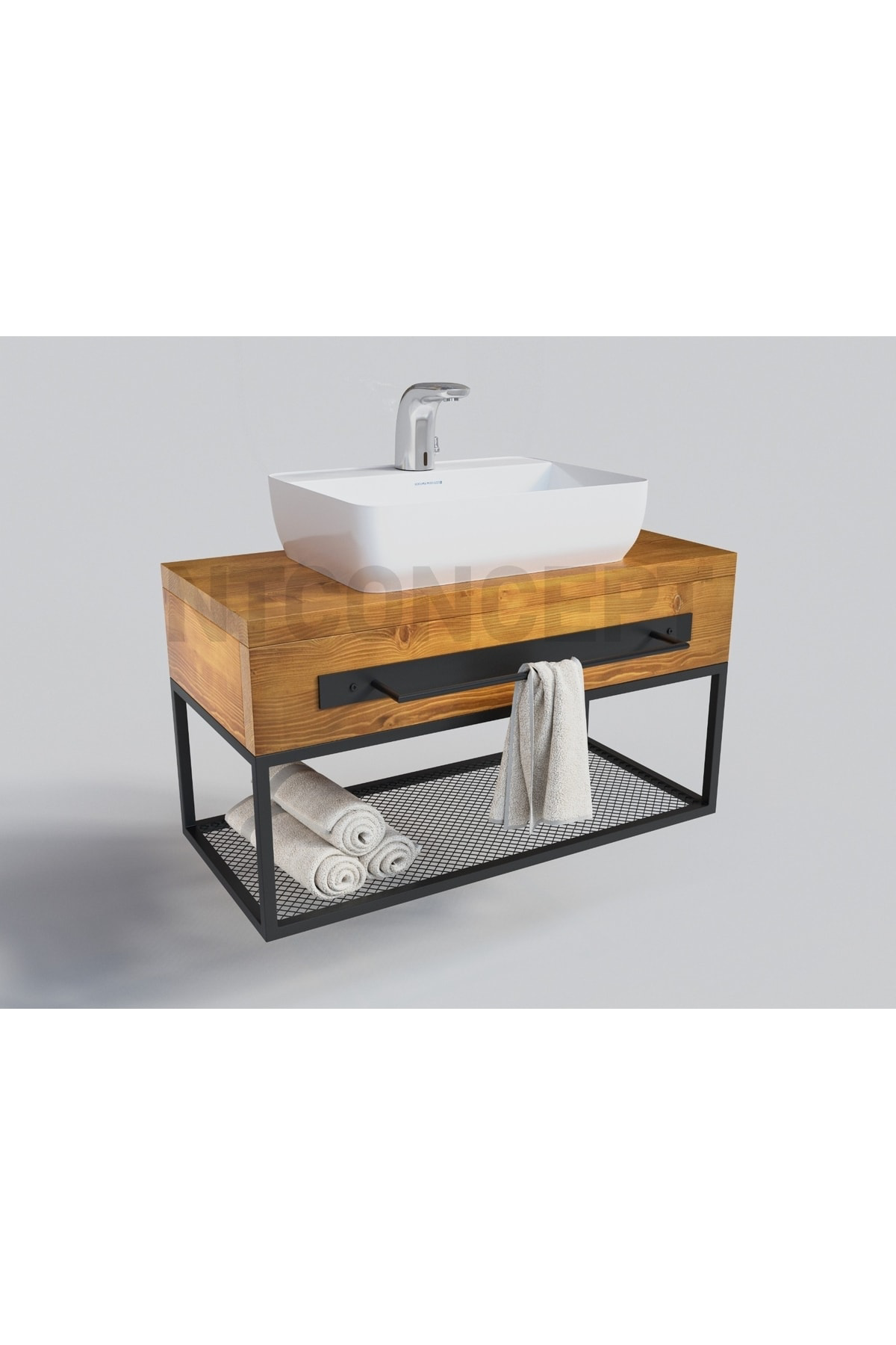 Nt Concept Ntconcept Are Masif Ahşap Lavabo Dolabi Hilton(90Cm)