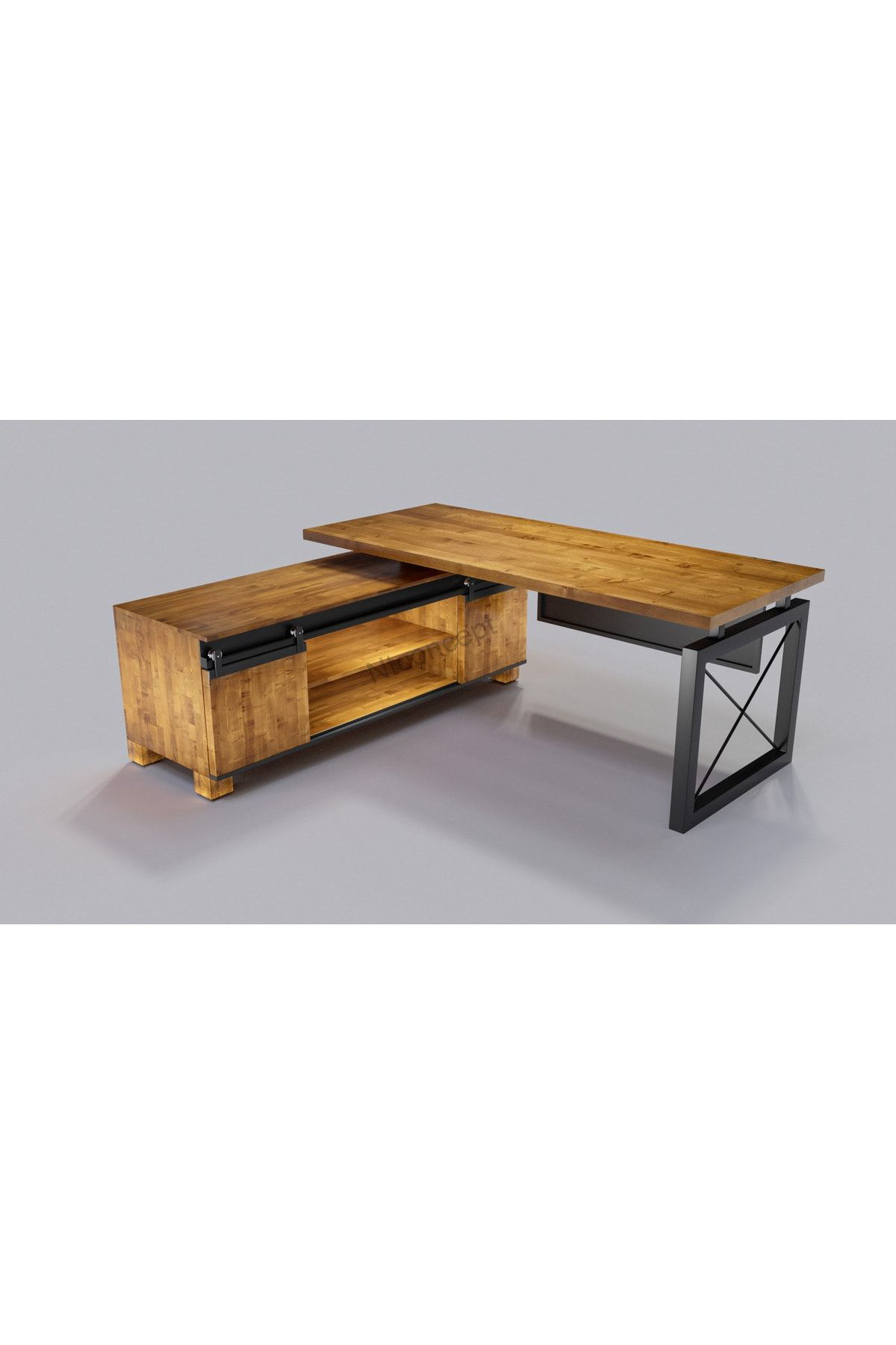 Nt Concept Ntconcept Doğal Ahşap Modüllü Ofis Masasi(100Cm-240Cm+Modül)
