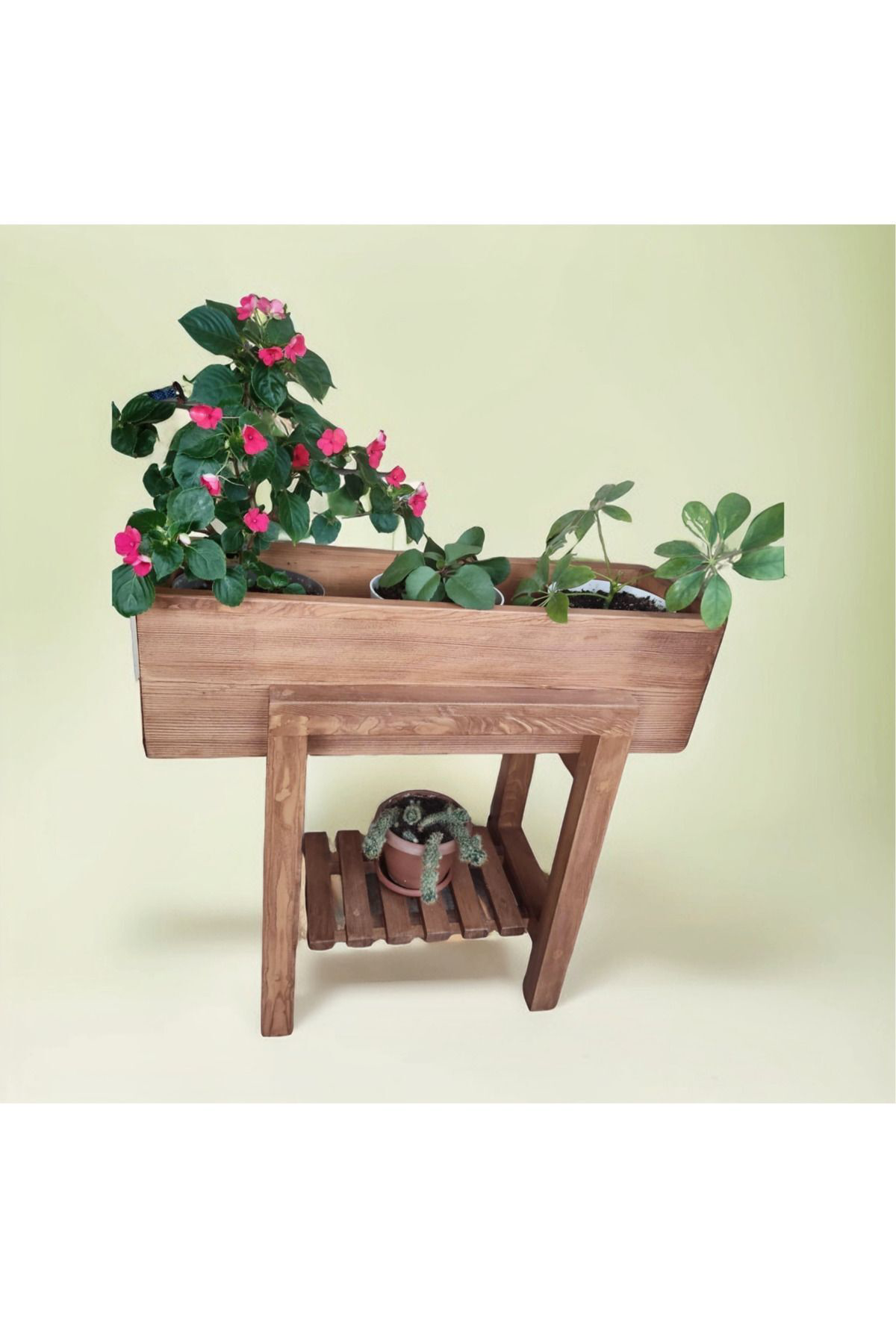 Ntcollection Ntconcept Doğal Ahşap Masif Bahçe Balkon Saksilik