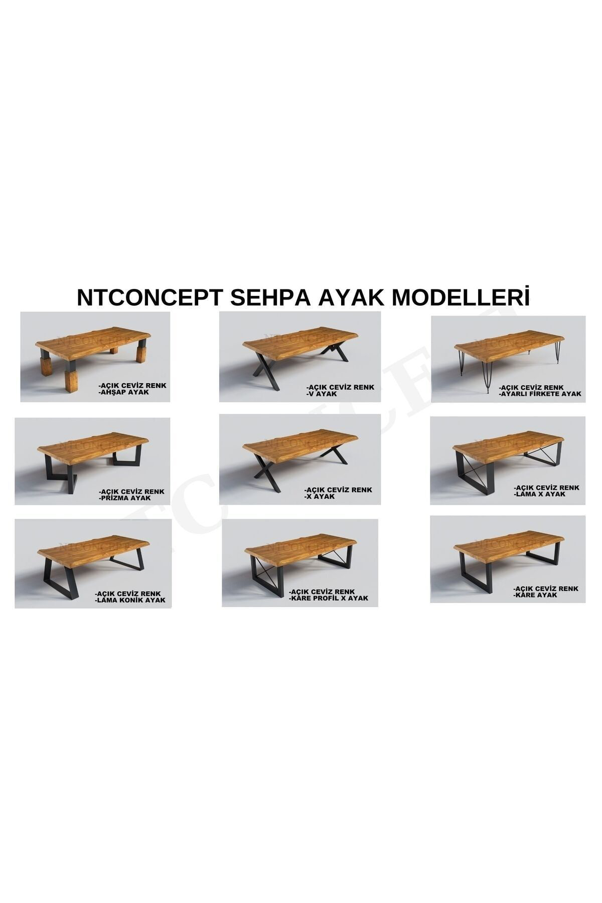 Nt Concept Ntconcept Doi X Ayak Masif Ahşap Sehpa(75Cm-180Cm-H44cm)