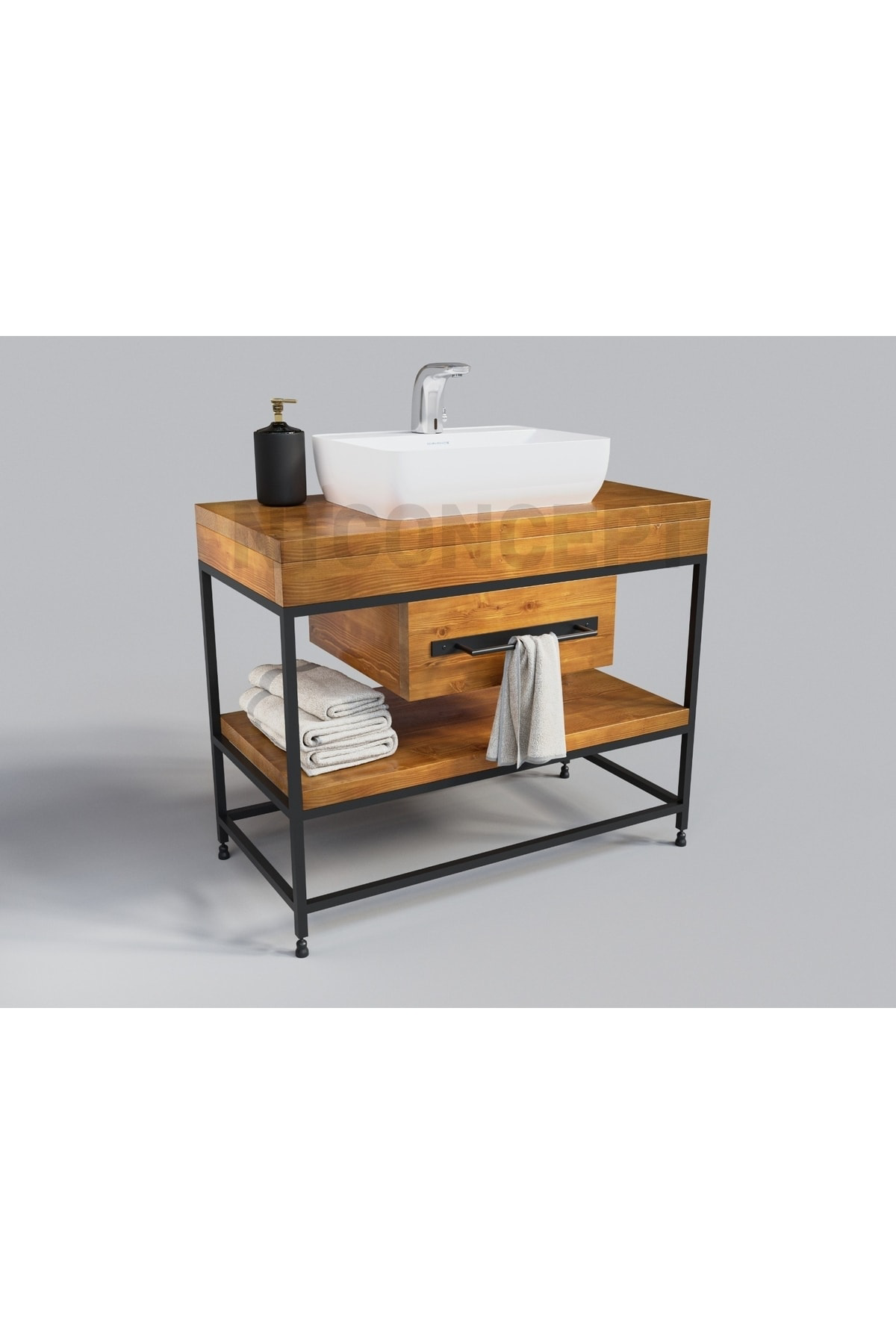 Nt Concept Ntconcept Lia Masif Ahşap Lavabo Dolabi Hilton(130Cm)