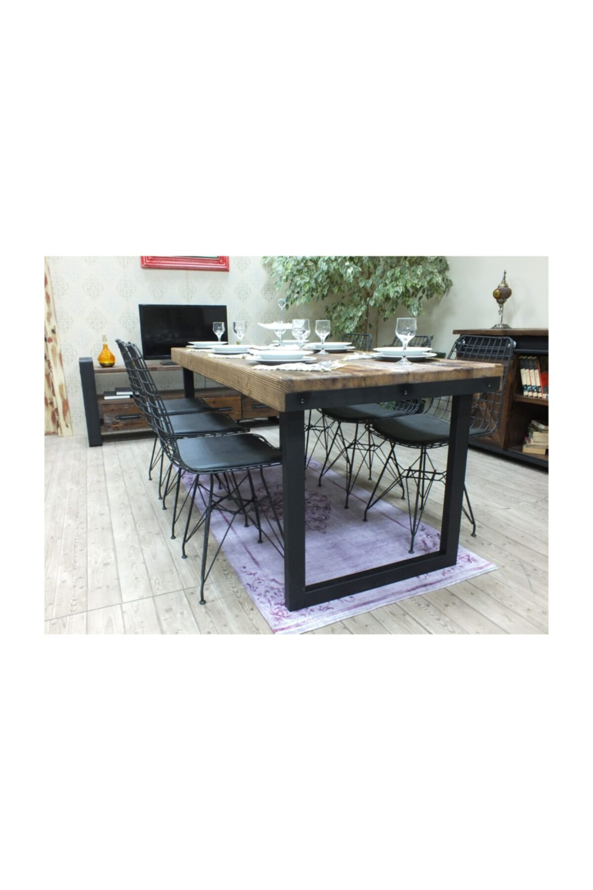 Nt Concept Ntconcept Masif Ağaç Yemek Masasi - 85Cm-200Cm Masa